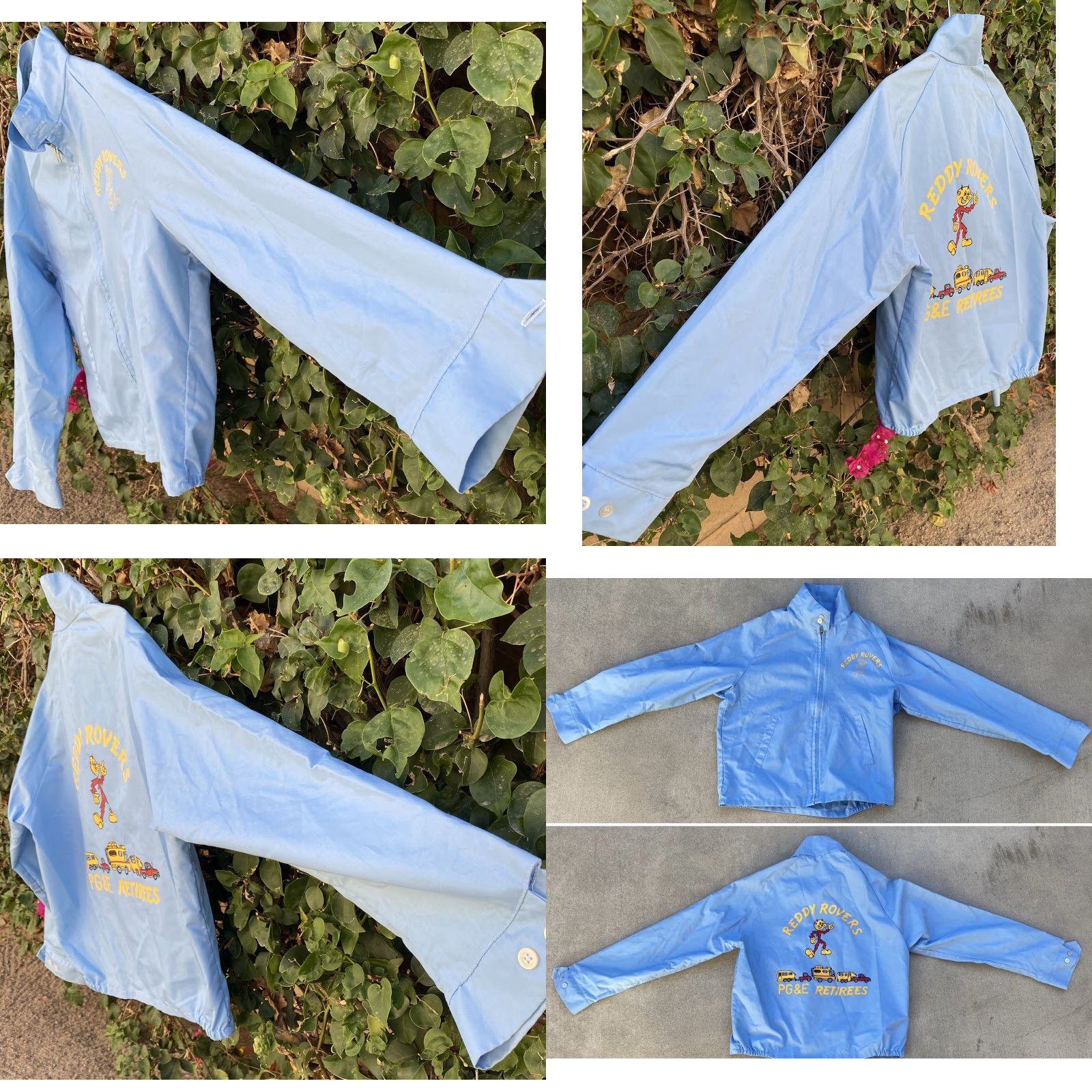 Vintage VINTAGE Auburn PGE Retirees Jacket Men M Blue Cotton Blend Windbreaker 65% polyester 35% cotton Reddy Kilowatt Reddy Rovers Size M Medium Size US M / EU 48-50 / 2 - 10 Thumbnail