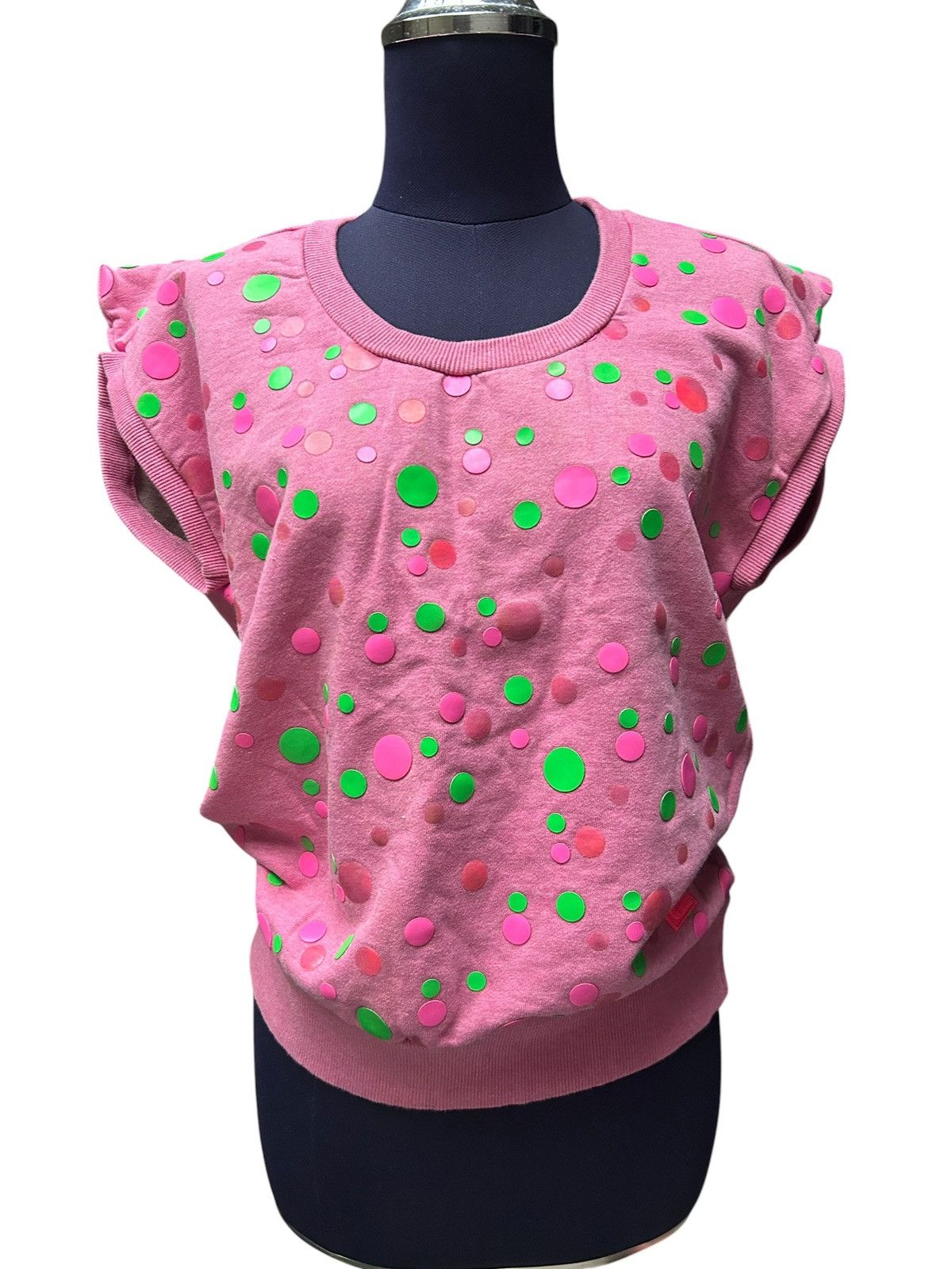 W&LT 90s Polka Dot Square Sweatshirt Size L / US 10 / IT 46 - 7 Thumbnail