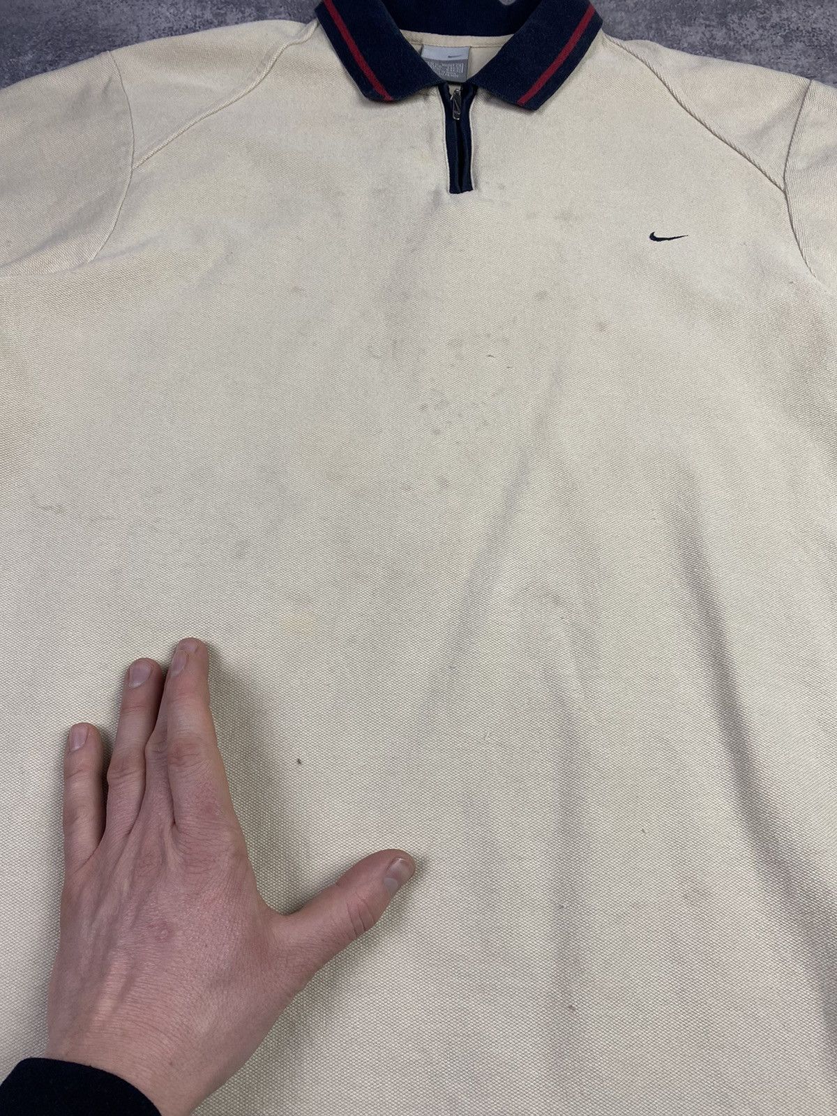 Nike Vintage 00s Nike Swoosh Drill Polo Shirt Tee Size US M / EU 48-50 / 2 - 8 Thumbnail