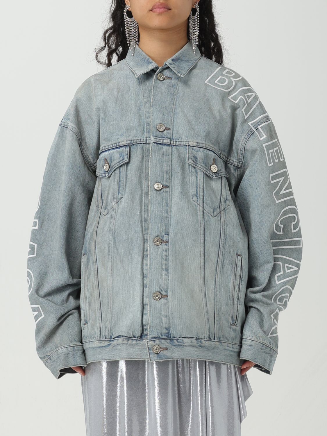 image of Balenciaga Jacket Woman Blue, Women's (Size Medium)