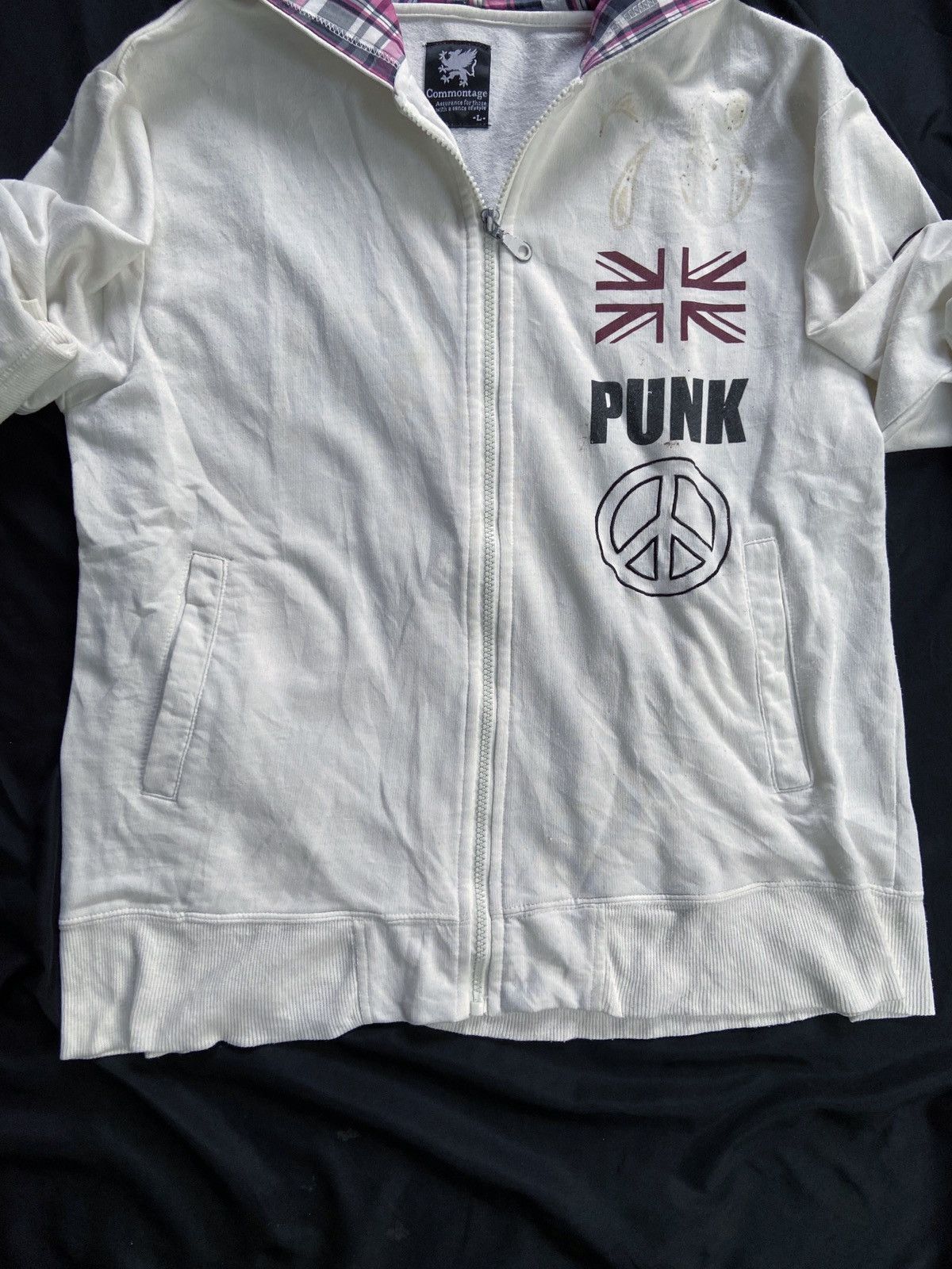 Japanese Brand COMMONTAGE PUNK 76 TRASHED ZIP HOODIE Size US M / EU 48-50 / 2 - 5 Thumbnail