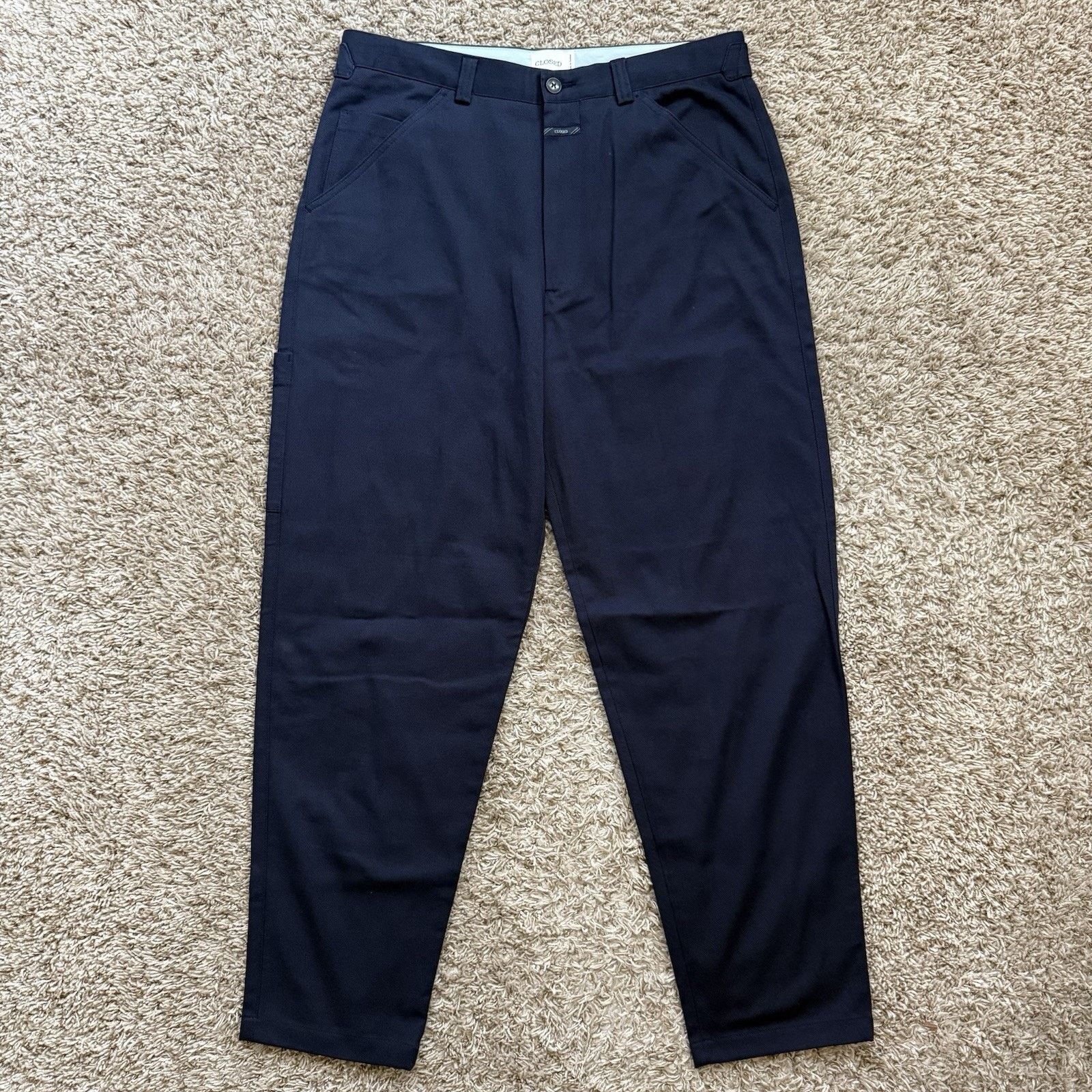 CLOSED CLOSED Navy Blue Tapered Cotton Officer Chino Dress Pants Size US 34 / EU 50 - 1 Thumbnail