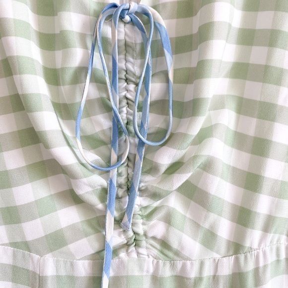 Staud STAUD Olivier Gingham Mini Dress Green Blue Size 2 NWT Size XS / US 0-2 / IT 36-38 - 6 Thumbnail