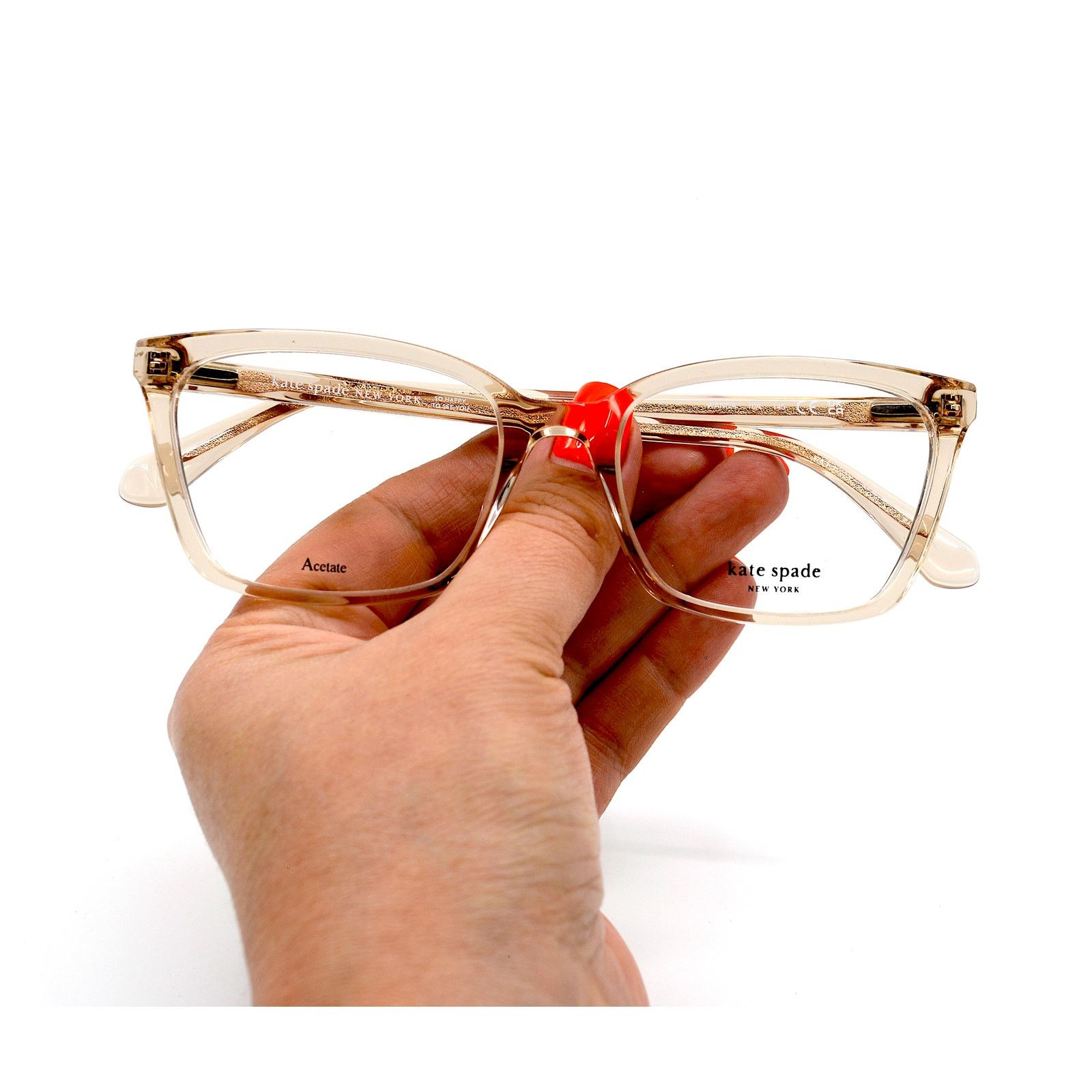 Kate Spade NEW KATE SPADE WANDA 10A TRANSPARENT PEACH EYEGLASSES FRAME Size ONE SIZE - 10 Thumbnail