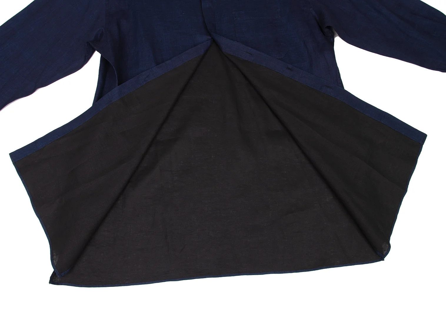 Yohji Yamamoto Yohji Yamamoto Indigo Linen Long Shirt Size US L / EU 52-54 / 3 - 14 Thumbnail