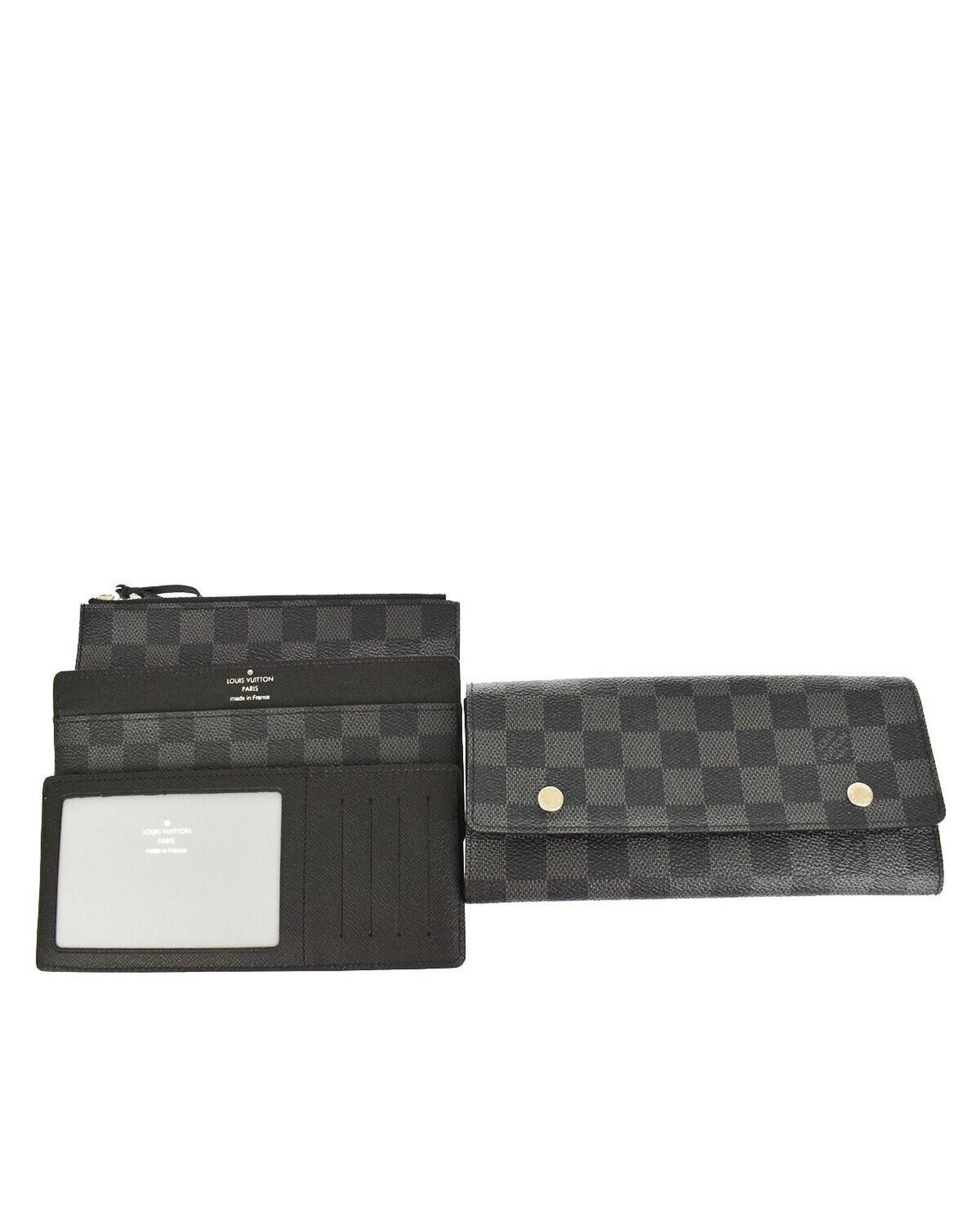 image of Stylish And Functional Louis Vuitton Bifold Wallet in Black, Women's