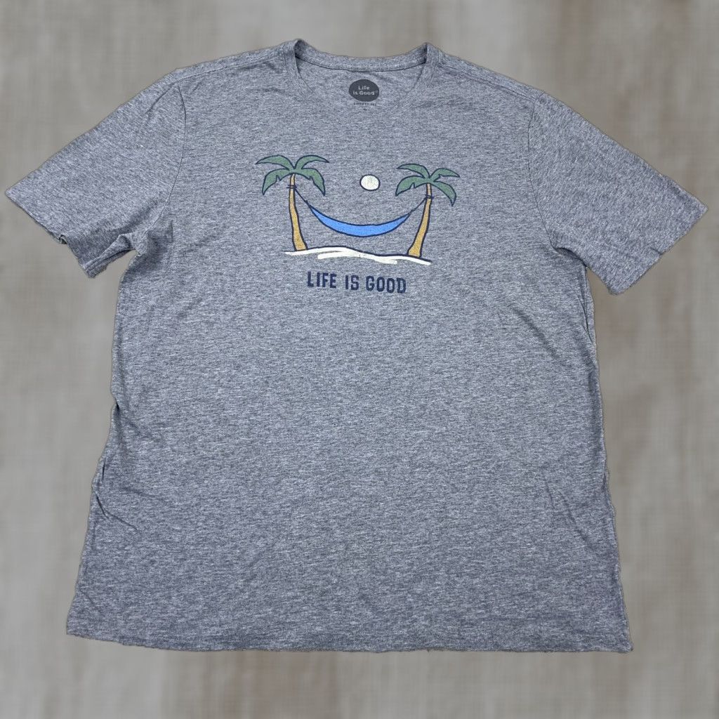 Life is Good Life is Good Gray Smooth Tee Shirt Women Medium Graphic Print Casual Beach Palm Tree Classic Size M / US 6-8 / IT 42-44 - 1 Thumbnail
