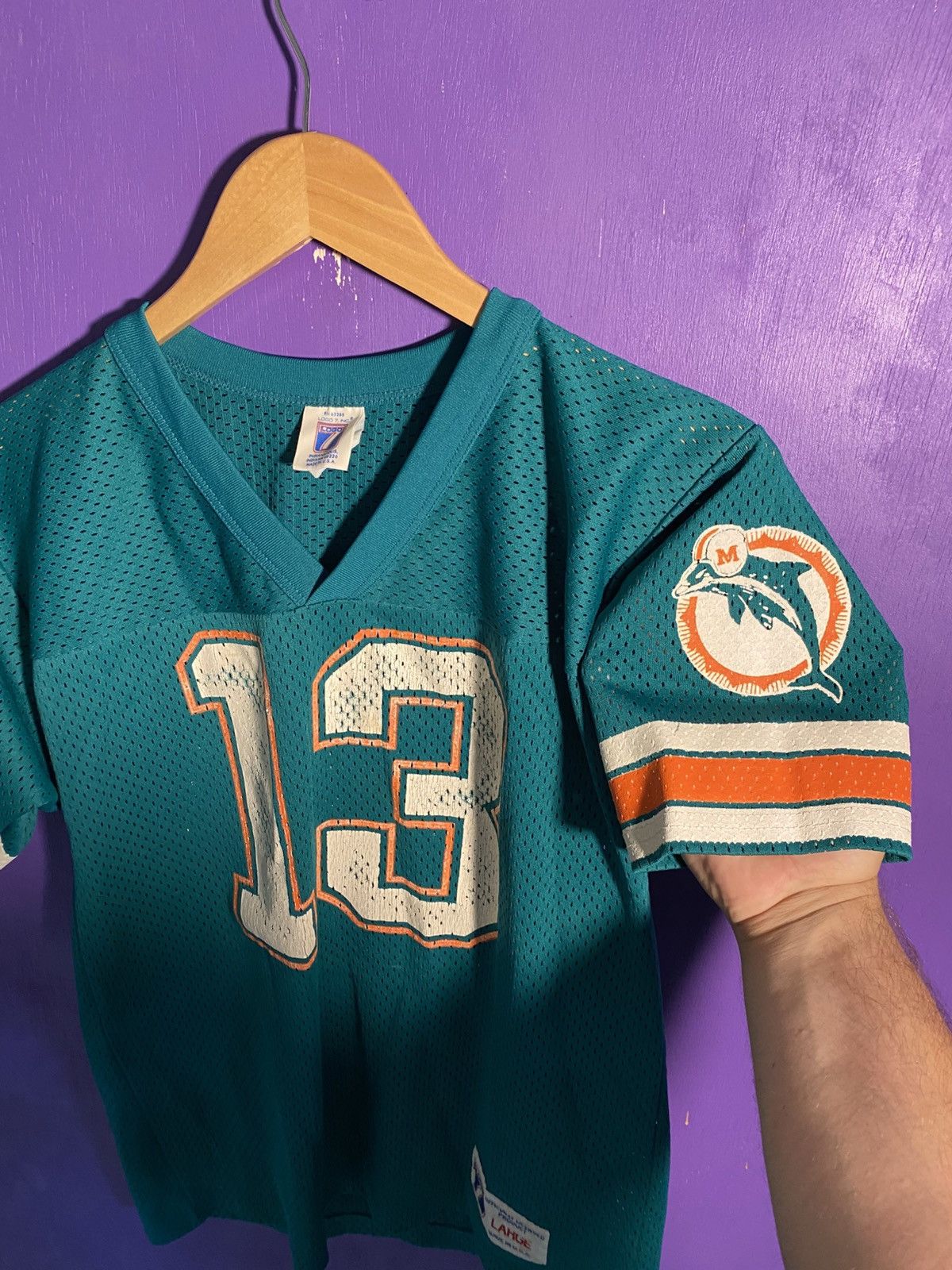 Logo 7 Vintage 90s Logo 7 Miami dolphins marino jersey Size S / US 4 / IT 40 - 3 Thumbnail