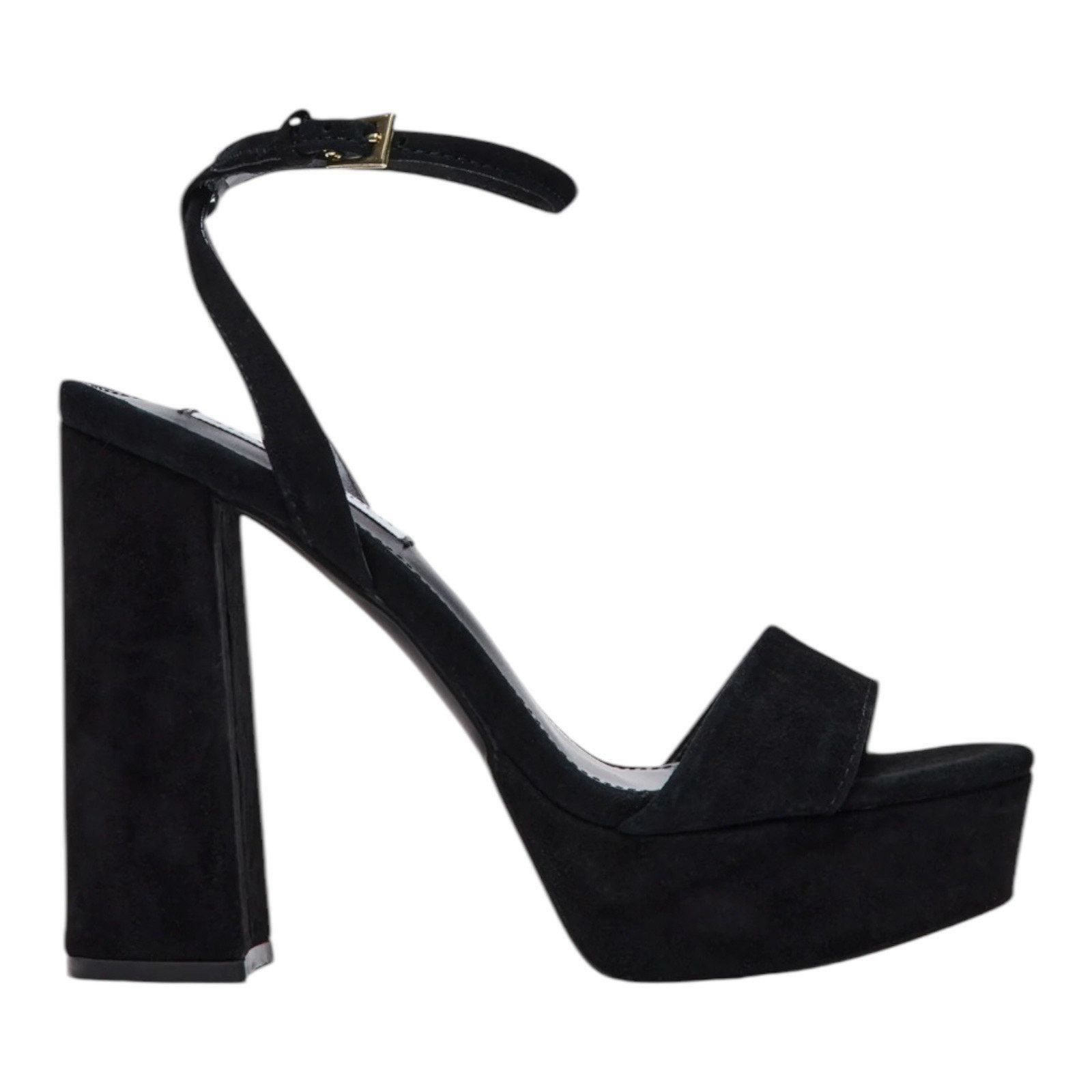 Steve Madden Steve Madden Lessa Sandals Platform Chunky Heels Black Suede Size US 10 / IT 40 - 1 Thumbnail