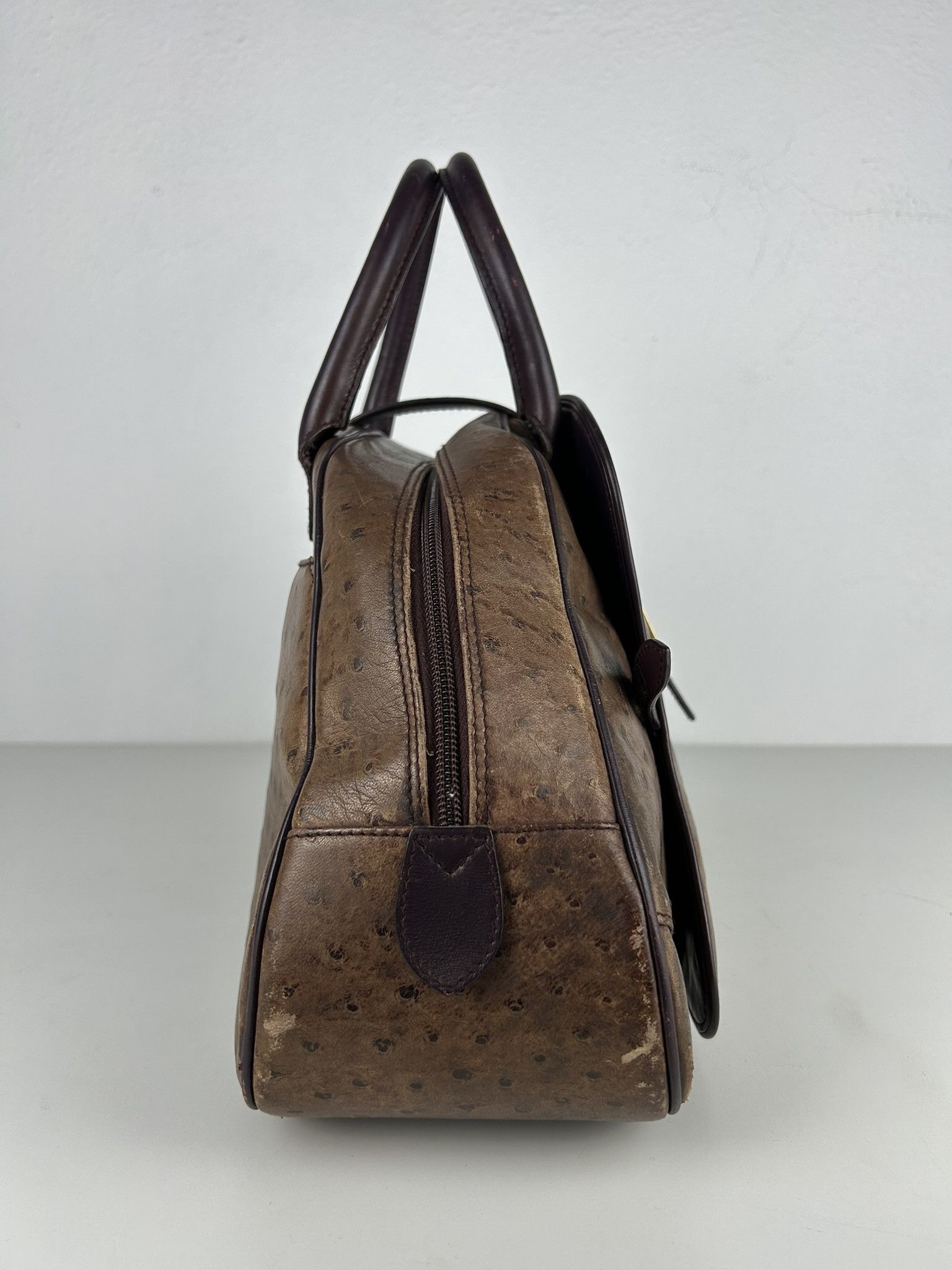 Dior 2000 Dior by John Galliano double saddle leather bowling bag Size ONE SIZE - 4 Thumbnail
