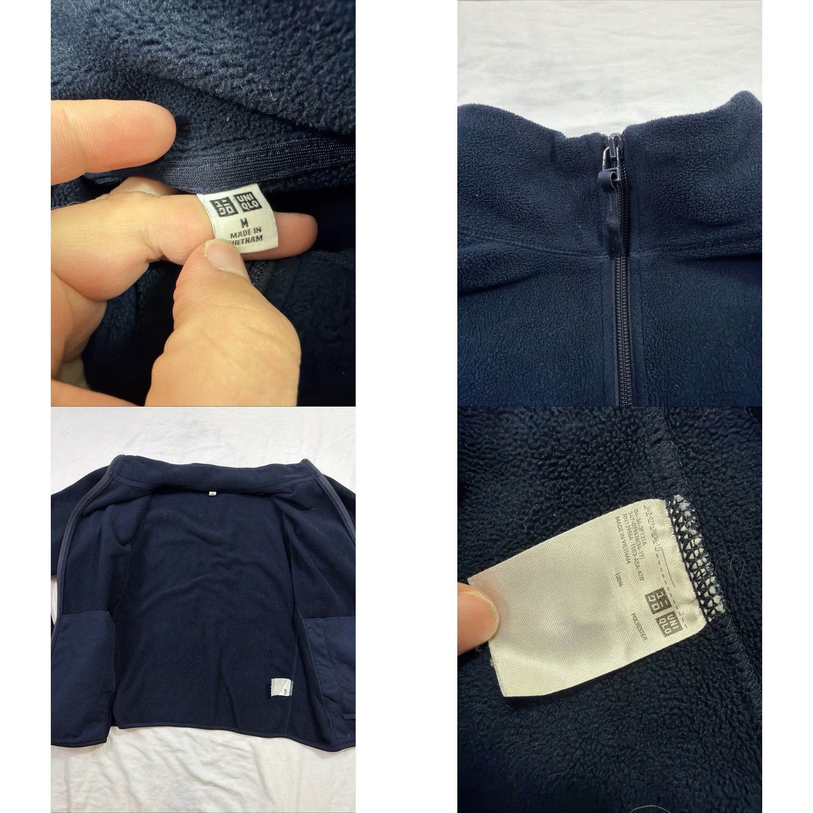 Uniqlo VINTAGE Uniqlo Men’s M Full Zip Fleece Windstopper Navy Blue Jacket Windbreaker Mens Size US M / EU 48-50 / 2 - 8 Thumbnail