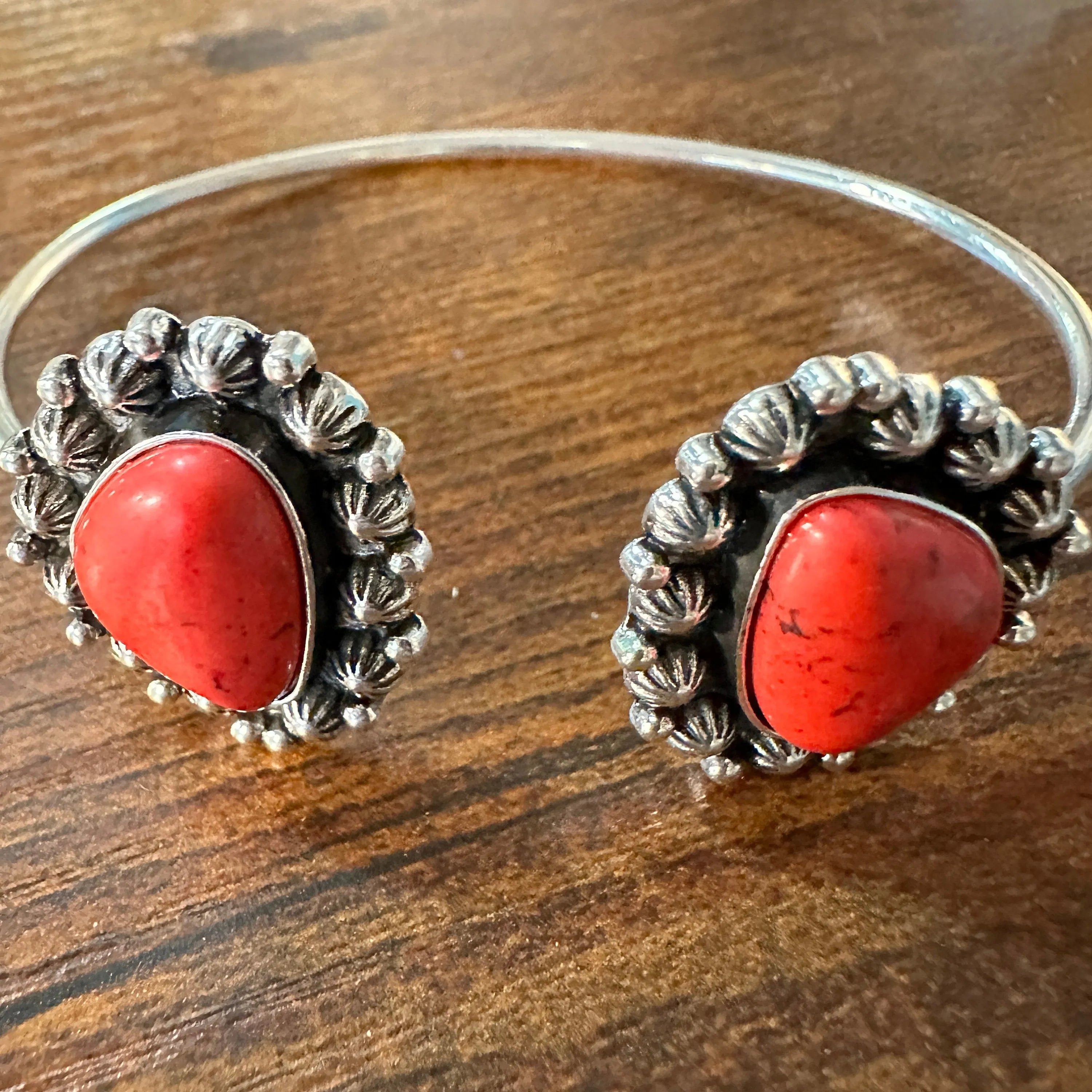 Other Handcrafted Boho Western Lacey Open Bangle, Yellow or Coral Size ONE SIZE - 1 Thumbnail