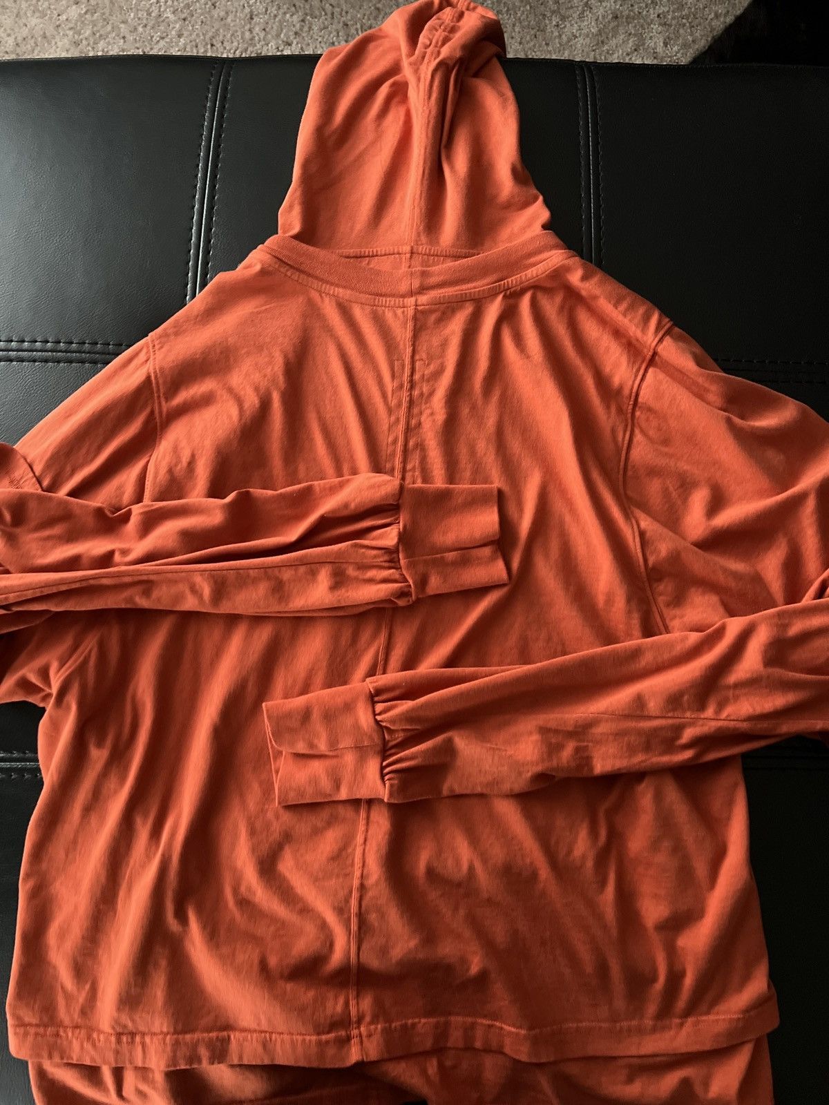 image of Rick Owens x Rick Owens Drkshdw Rick Owen Shirt/hoodie in Orange, Men's (Size Medium)