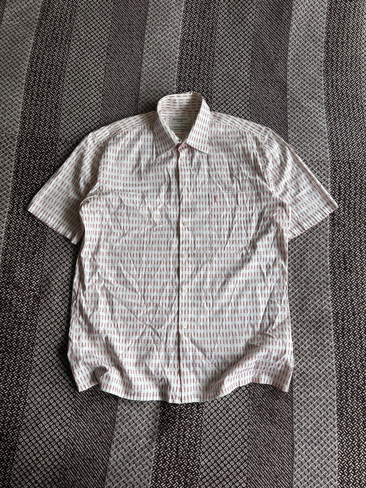 Yves Saint Laurent Yves Saint Laurent Luxury Short Sleeve Monogram Shirt Size L Size US L / EU 52-54 / 3 - 1 Thumbnail