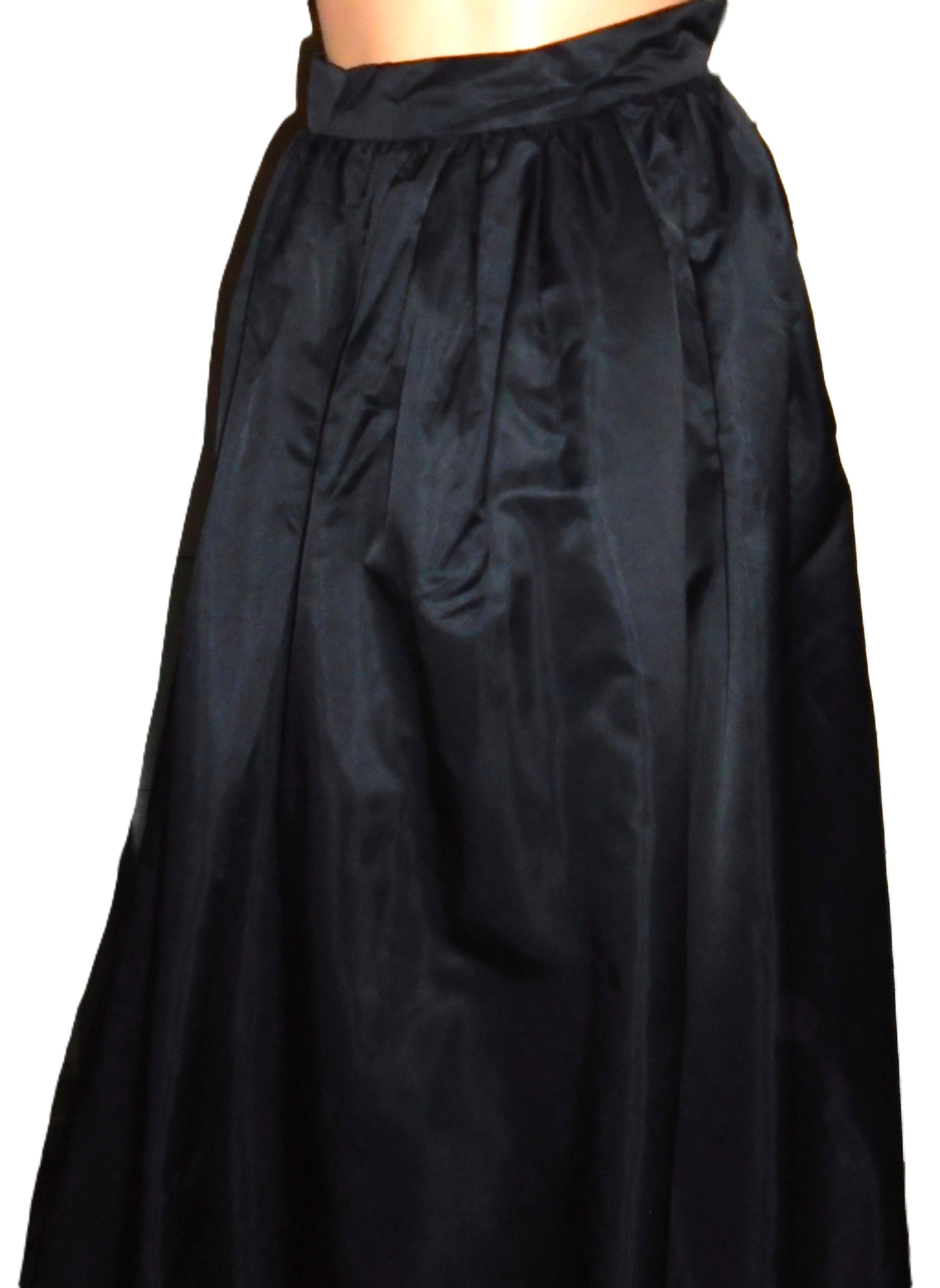 Other Vintage Victor Costa Black Maxi Fool Skirt 2 Size 22" - 2 Thumbnail