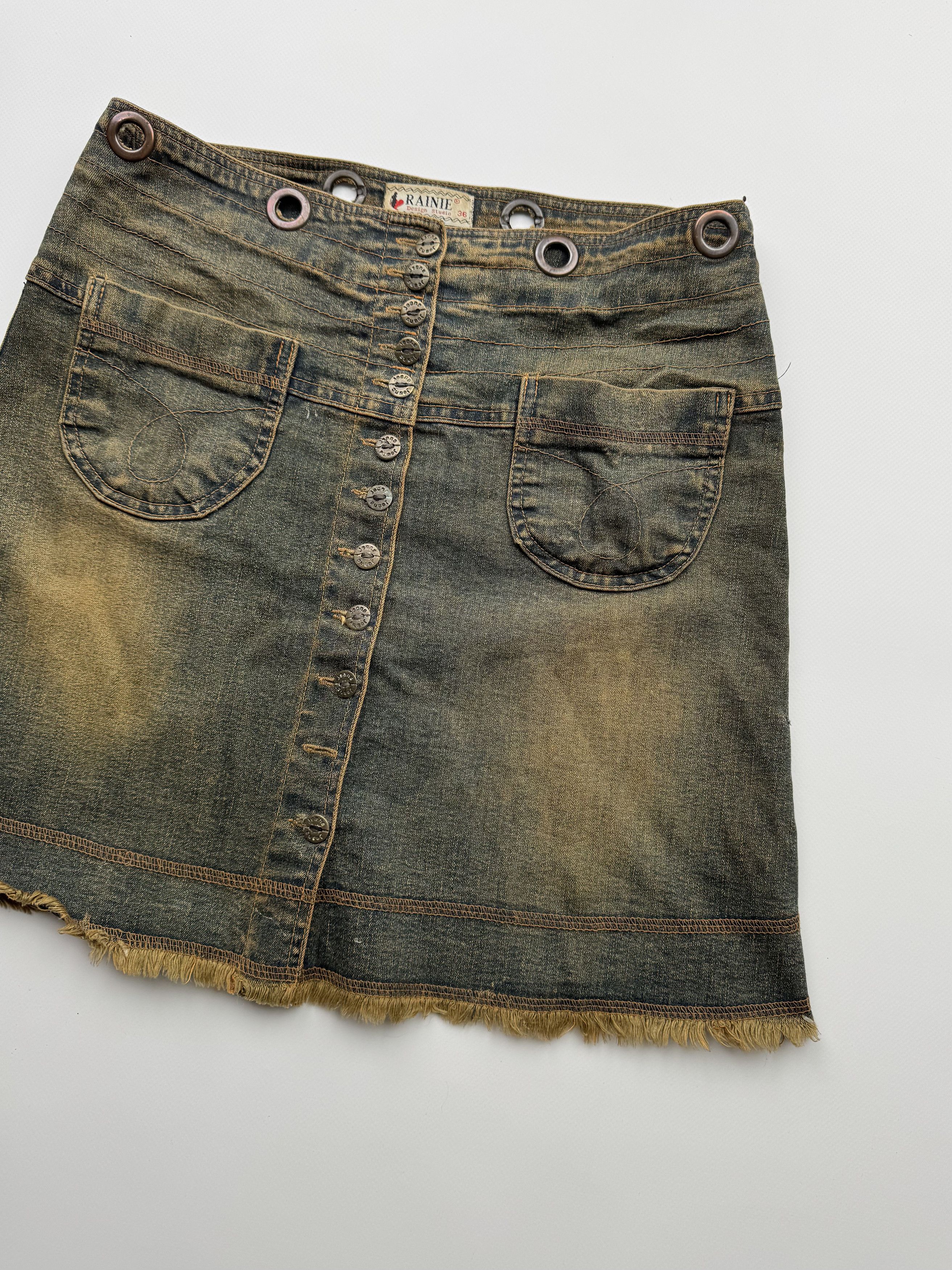 Vintage Vintage Faded Mini Skirt B163(V207)E2 Size 26" / US 2 / IT 38 - 3 Thumbnail