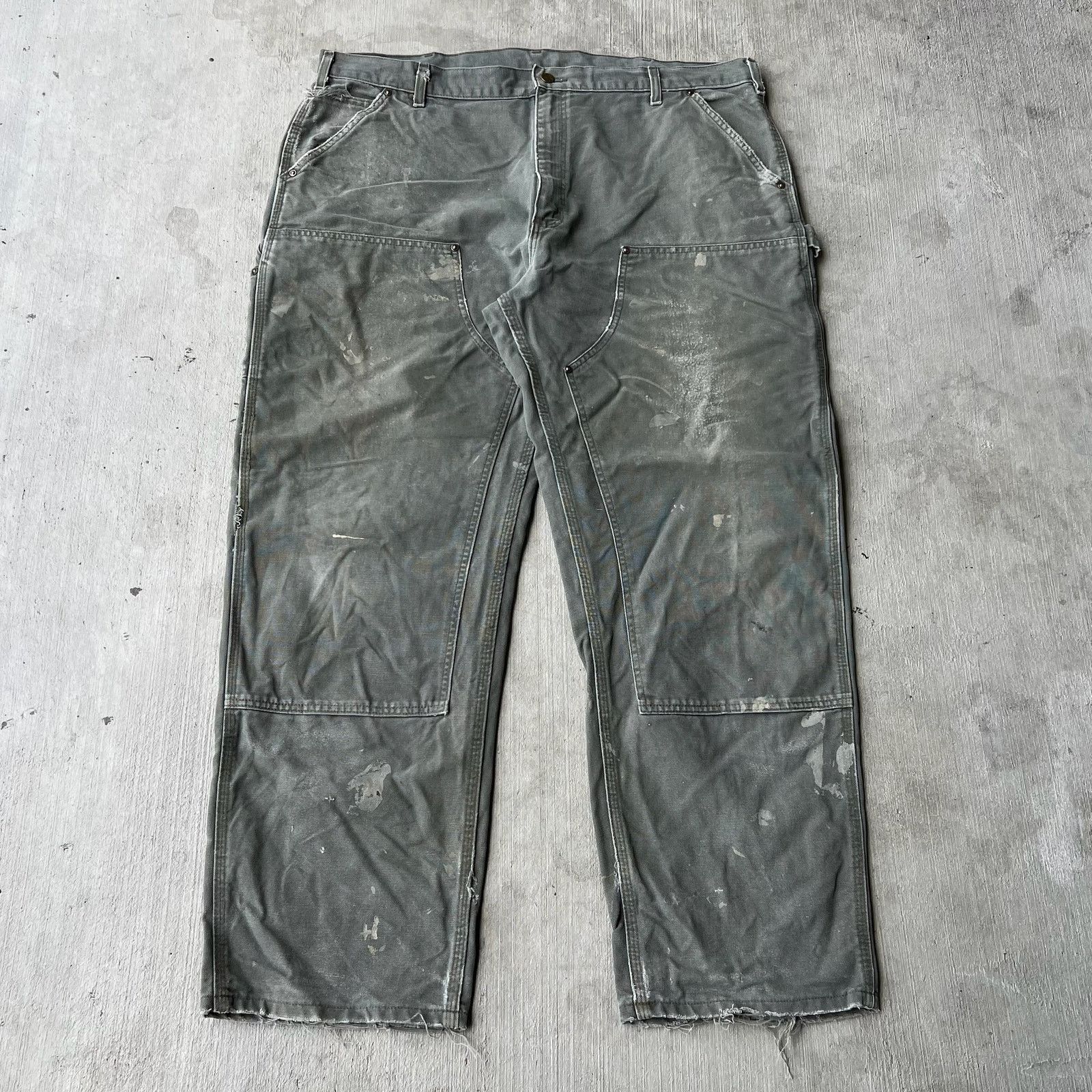 Carhartt green double knee work wear carpenter pants