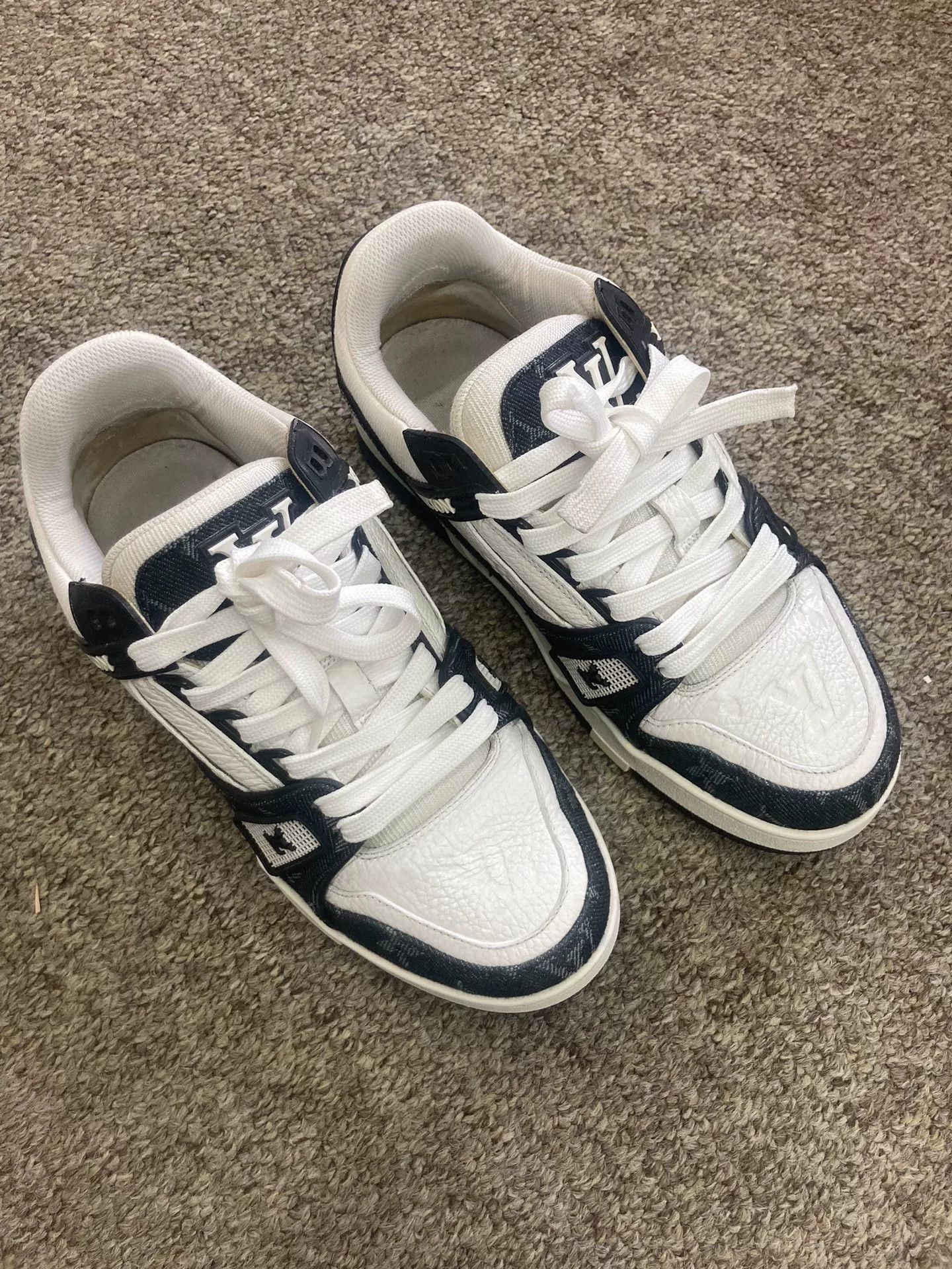 Louis Vuitton LVTrainer Black White Denim Sneakers Size US 4.5 / IT 34.5 - 1 Thumbnail