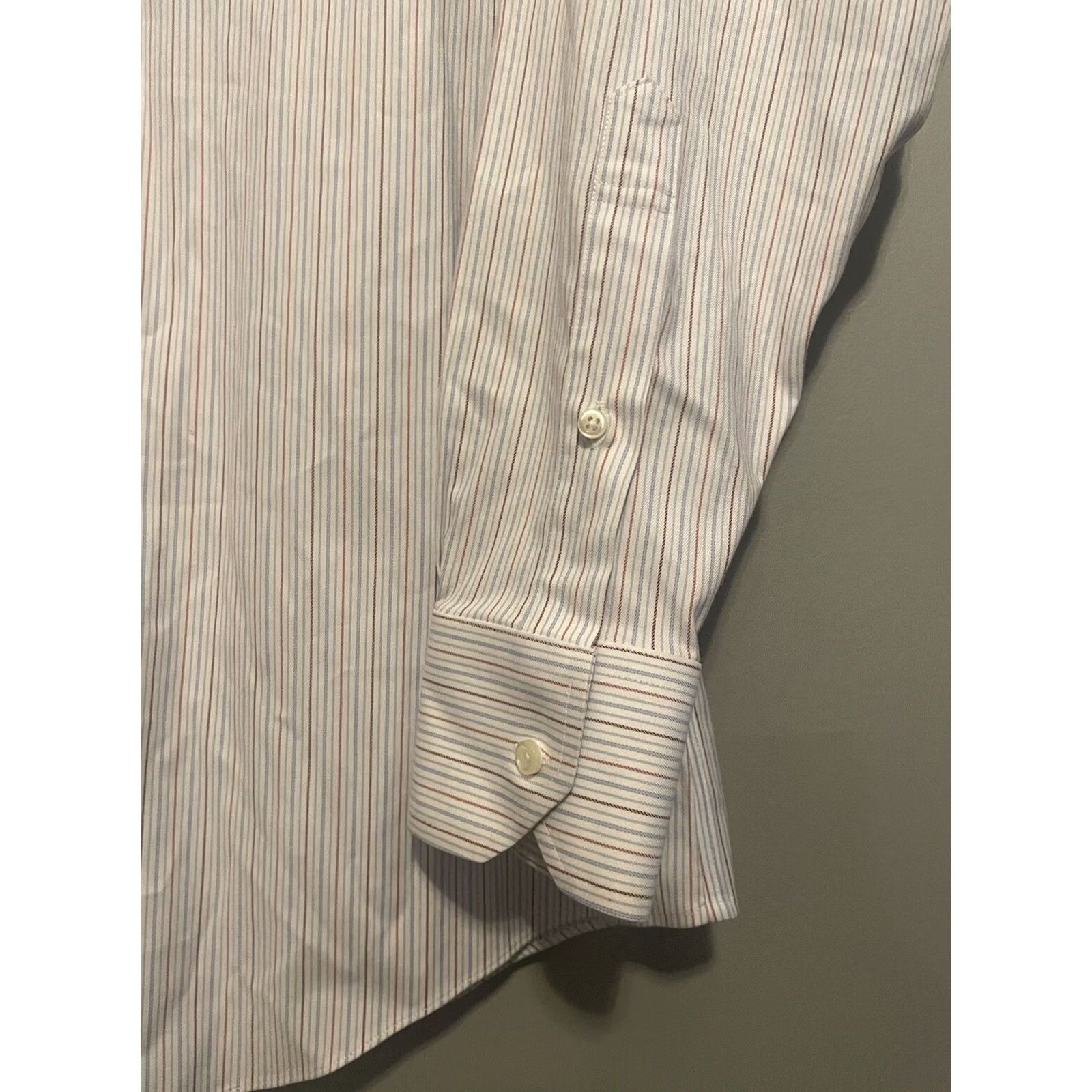 Brooks Brothers Brooks Brothers Dress Shirt Slim Fit White Striped Button-Up Mens 16-35 Size 42R - 4 Thumbnail