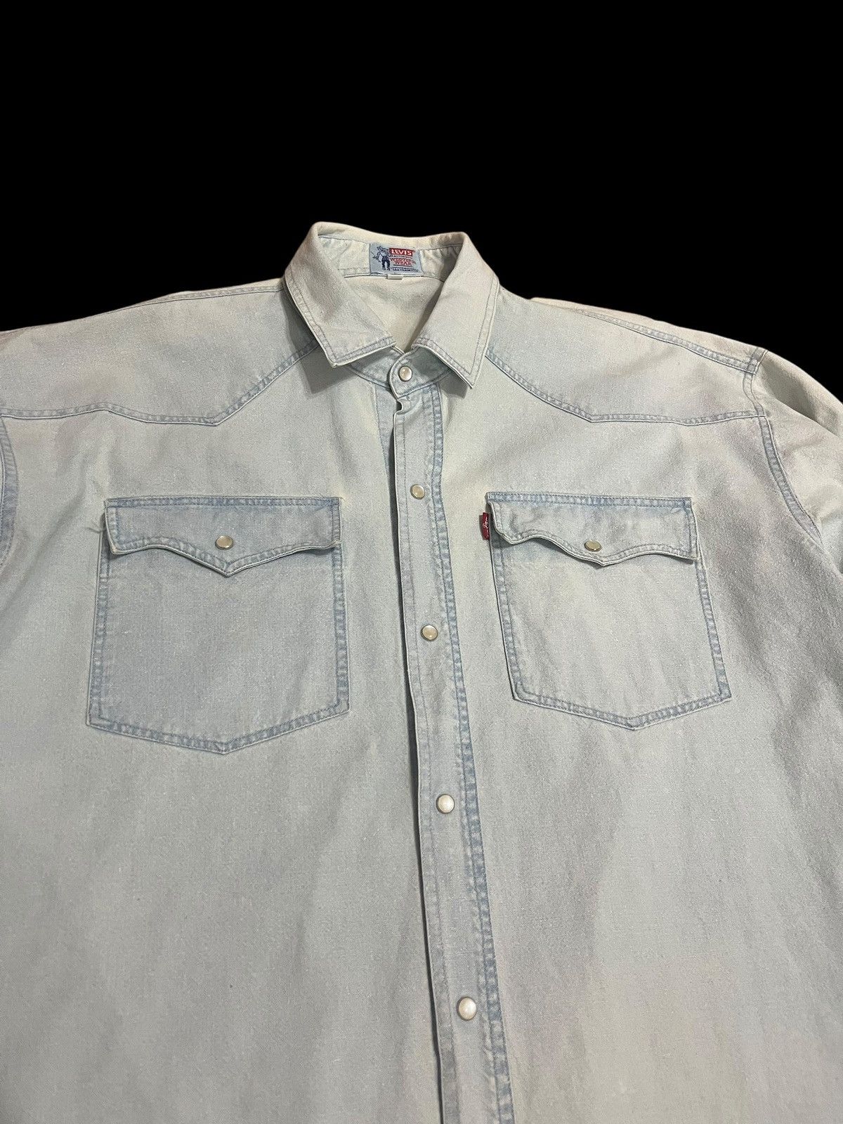 Levi's × Vintage Levis Vintage Western Stone Wash Button ups Size US XL / EU 56 / 4 - 3 Thumbnail