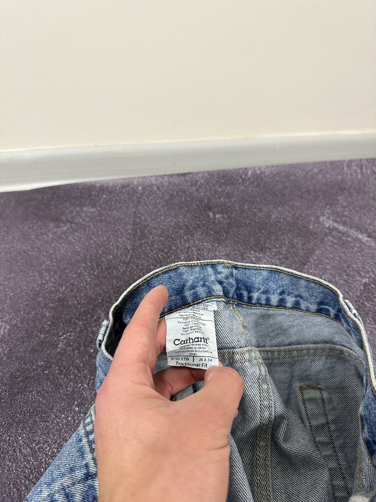 Carhartt Vintage Carhartt USA Light Blue Denim Faded Opium Work Jeans Size US 36 / EU 52 - 15 Thumbnail