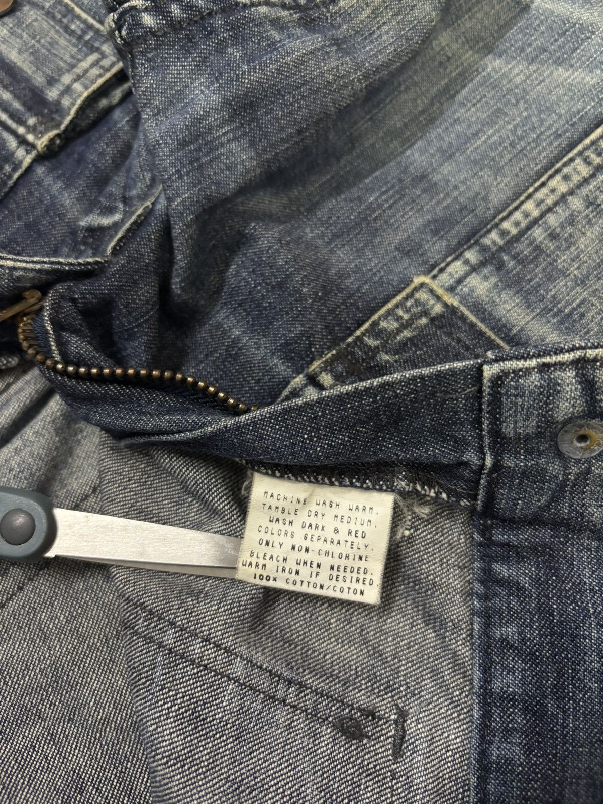 1017 ALYX 9SM Vintage Japanese Brand Faded Whiskers Bush Pants Denim Size US 29 - 19 Thumbnail