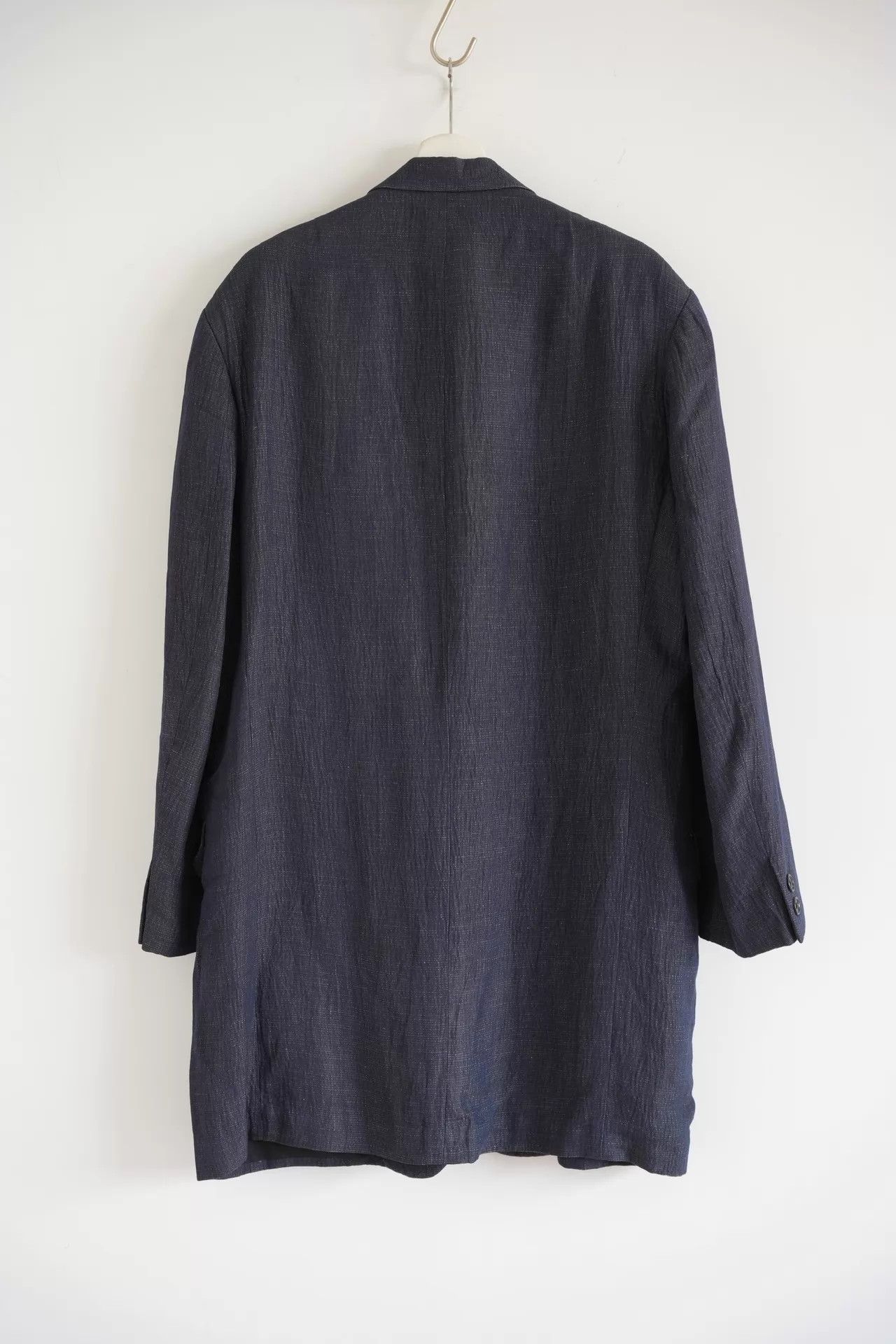 Yohji Yamamoto Yohji Yamamoto 98SS Indigo Bamboo Rayon Linen Coat Size US S / EU 44-46 / 1 - 2 Thumbnail