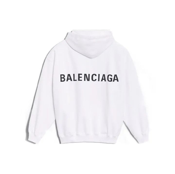 Balenciaga Balenciaga Logo Hoodie for Men in White Size US M / EU 48-50 / 2 - 1 Thumbnail