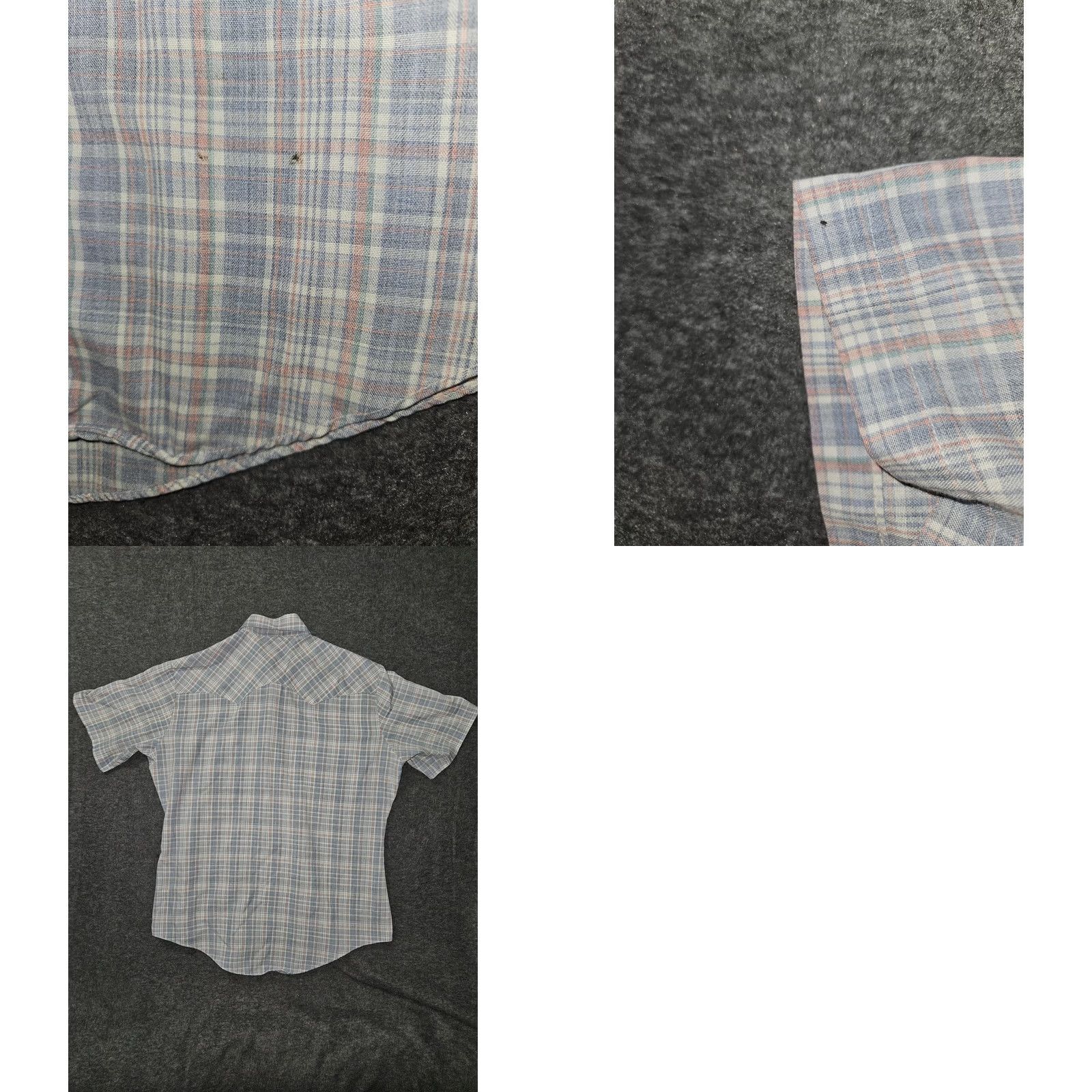 Levi's VINTAGE Levi's Shirt Mens Large Blue Plaid Western Pearl Snap Short Sleeve 90s Size US L / EU 52-54 / 3 - 8 Thumbnail