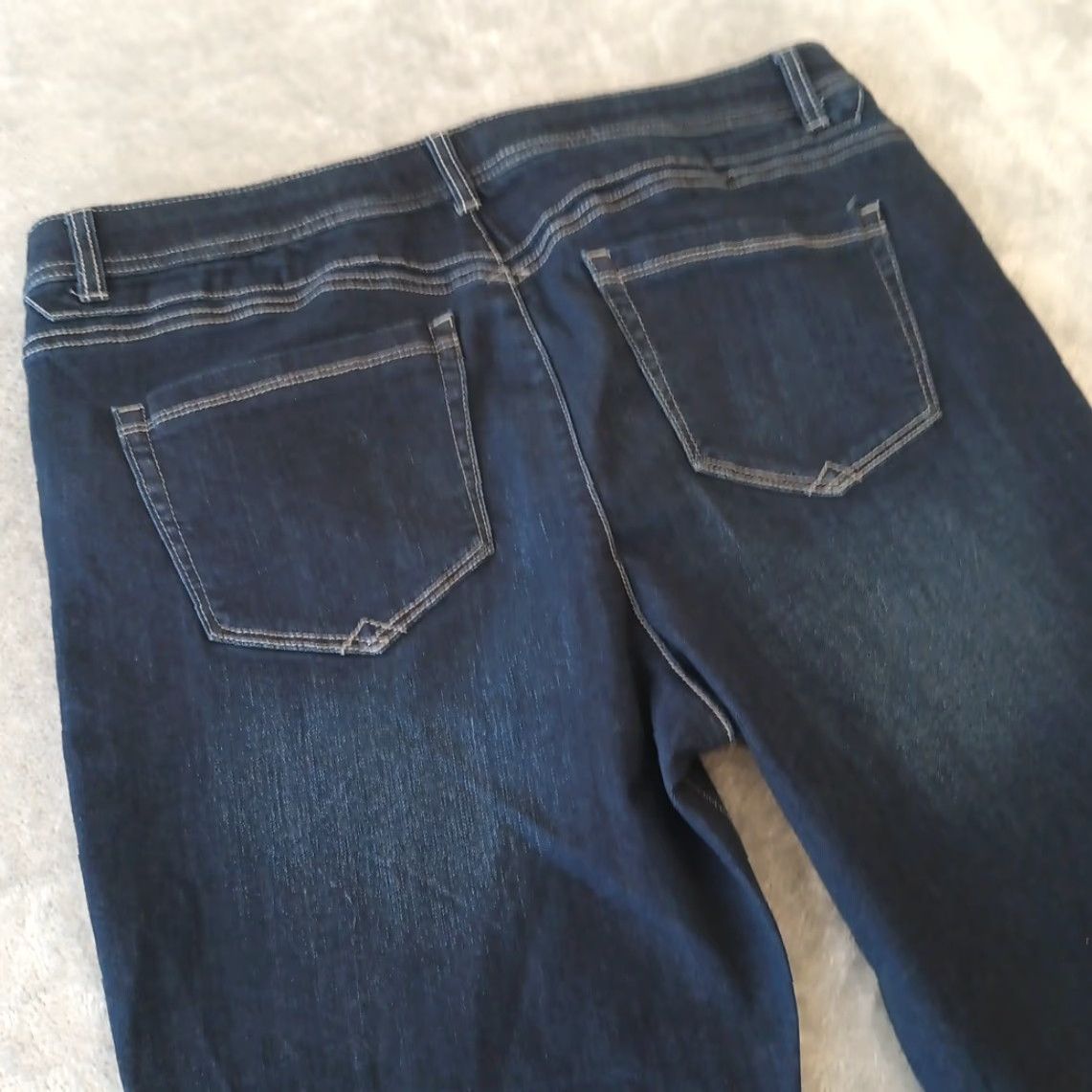 Vintage Democracy Absolution Ankle Jeans Womens Size 14 Blue Dark Wash Zipper Accent Size 36" / US 14 / IT 50 - 7 Thumbnail