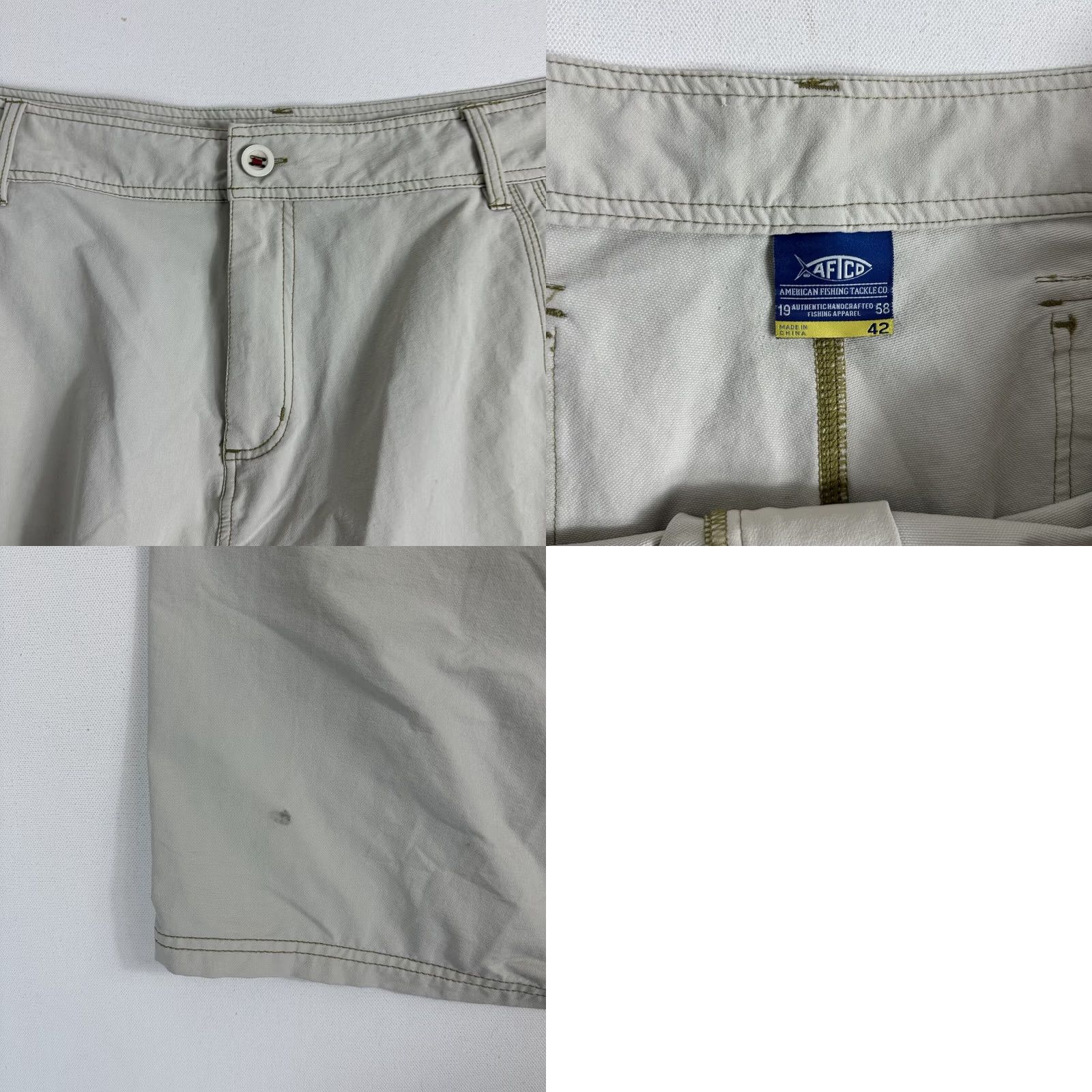 Vintage AFTCO Shorts Men's 42 Tan Khaki Cargo Fishing Pockets Nylon Stretch Outdoor - Regular Size US 42 / EU 58 - 9 Thumbnail