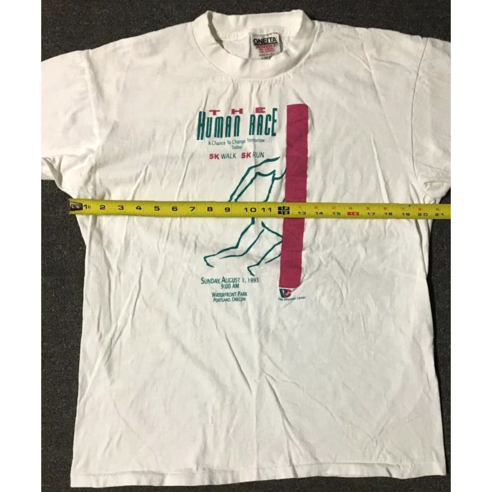 Vintage VINTAGE The Human Race Portland Marathon Shirt M USA White Short Sleeve Mens Track & Field Vaporwave 90s Surgical Single Stitch Size US M / EU 48-50 / 2 - 6 Thumbnail