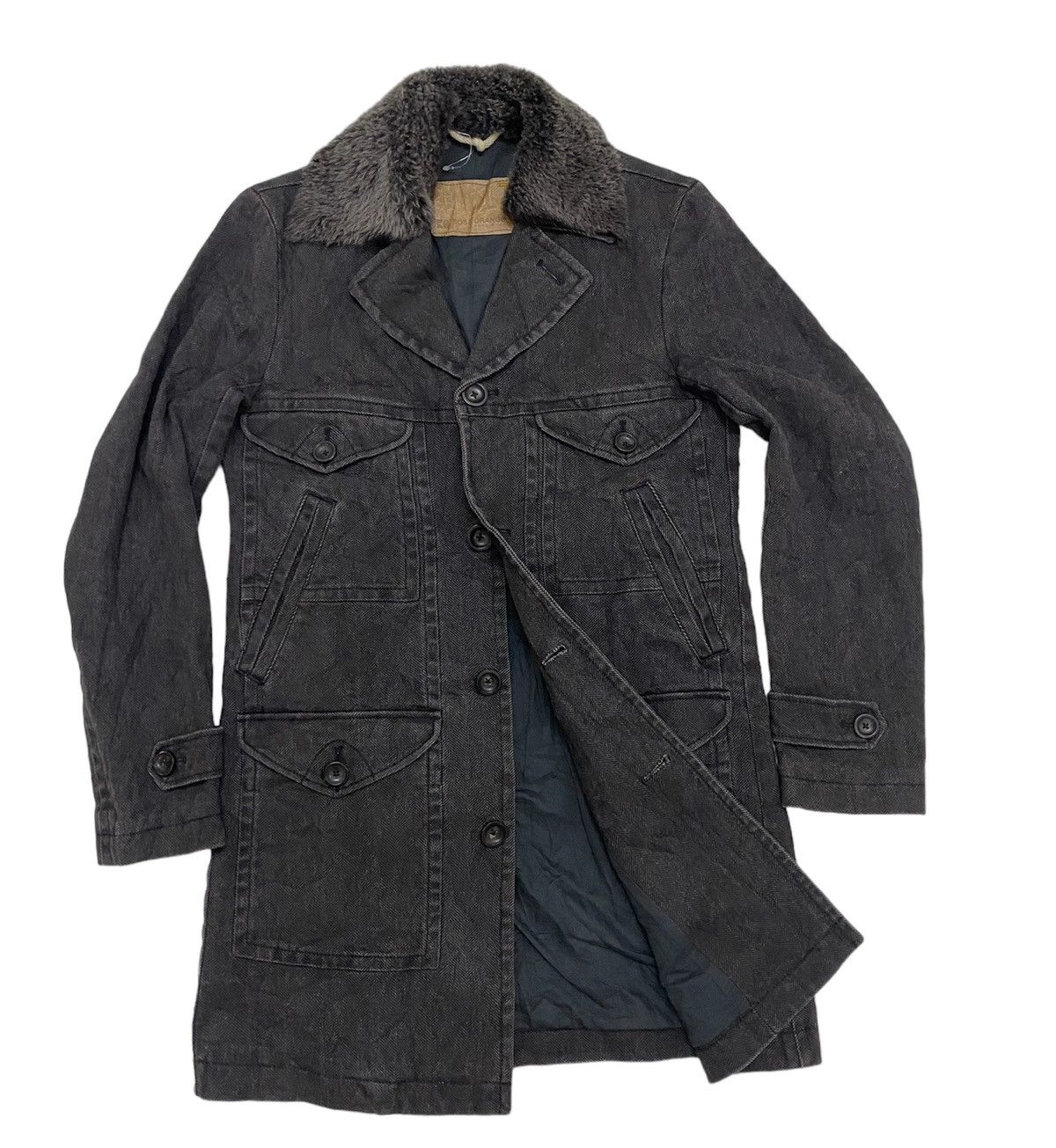 image of Hugo Boss Orange Trench Coat Jacket in Black, Men's (Size Medium)