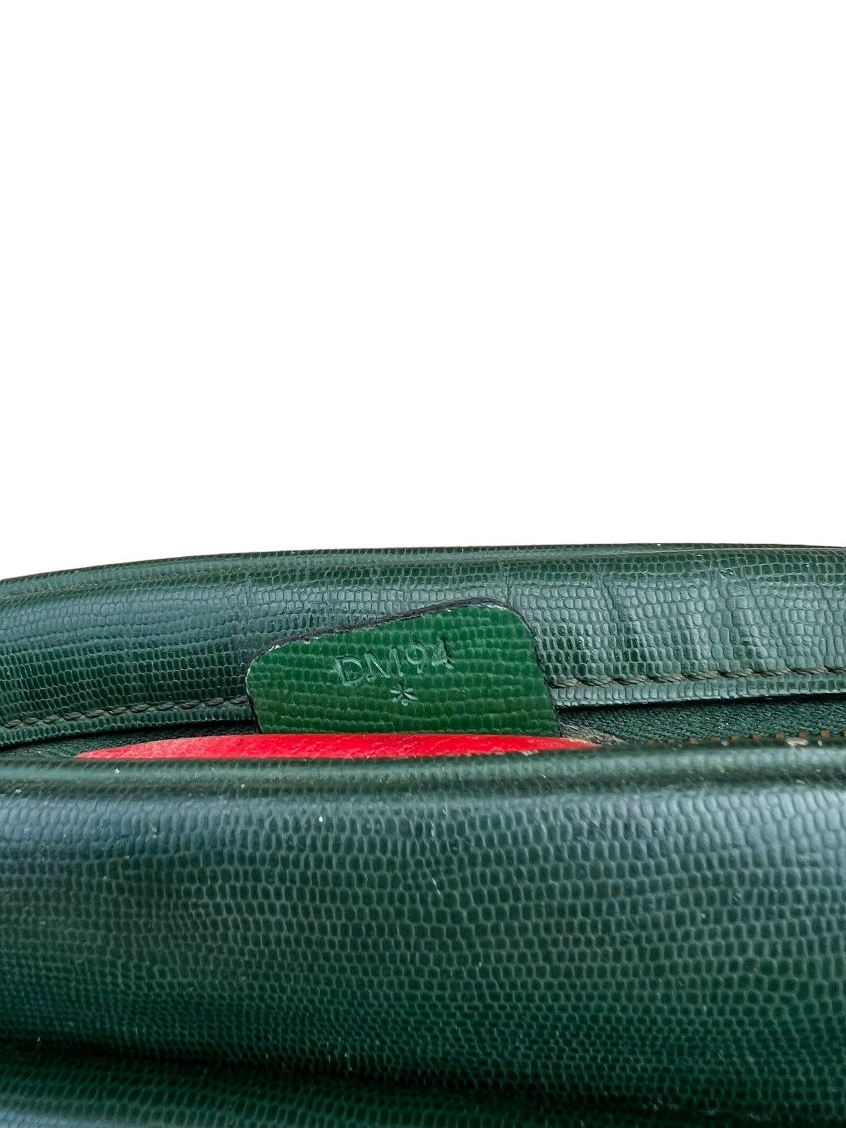 Celine × Leather Vintage CELINE Distress Patina Green Leather Bag riri Zipper Size ONE SIZE - 24 Thumbnail