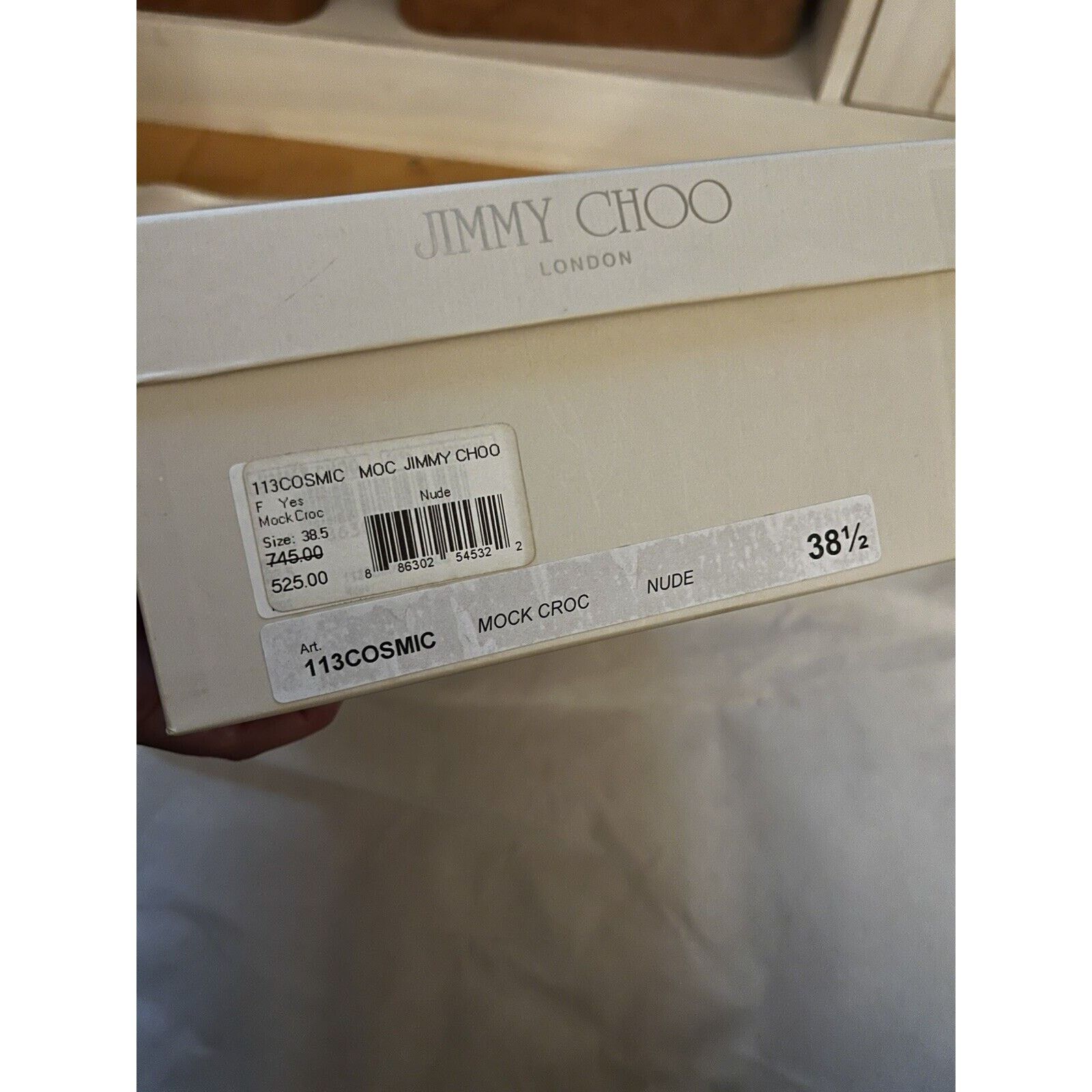 Jimmy Choo JIMMY CHOO 120Mm Nude Glossy Elaphe Croc Platform Stiletto Size US 8.5 / IT 38.5 - 6 Thumbnail