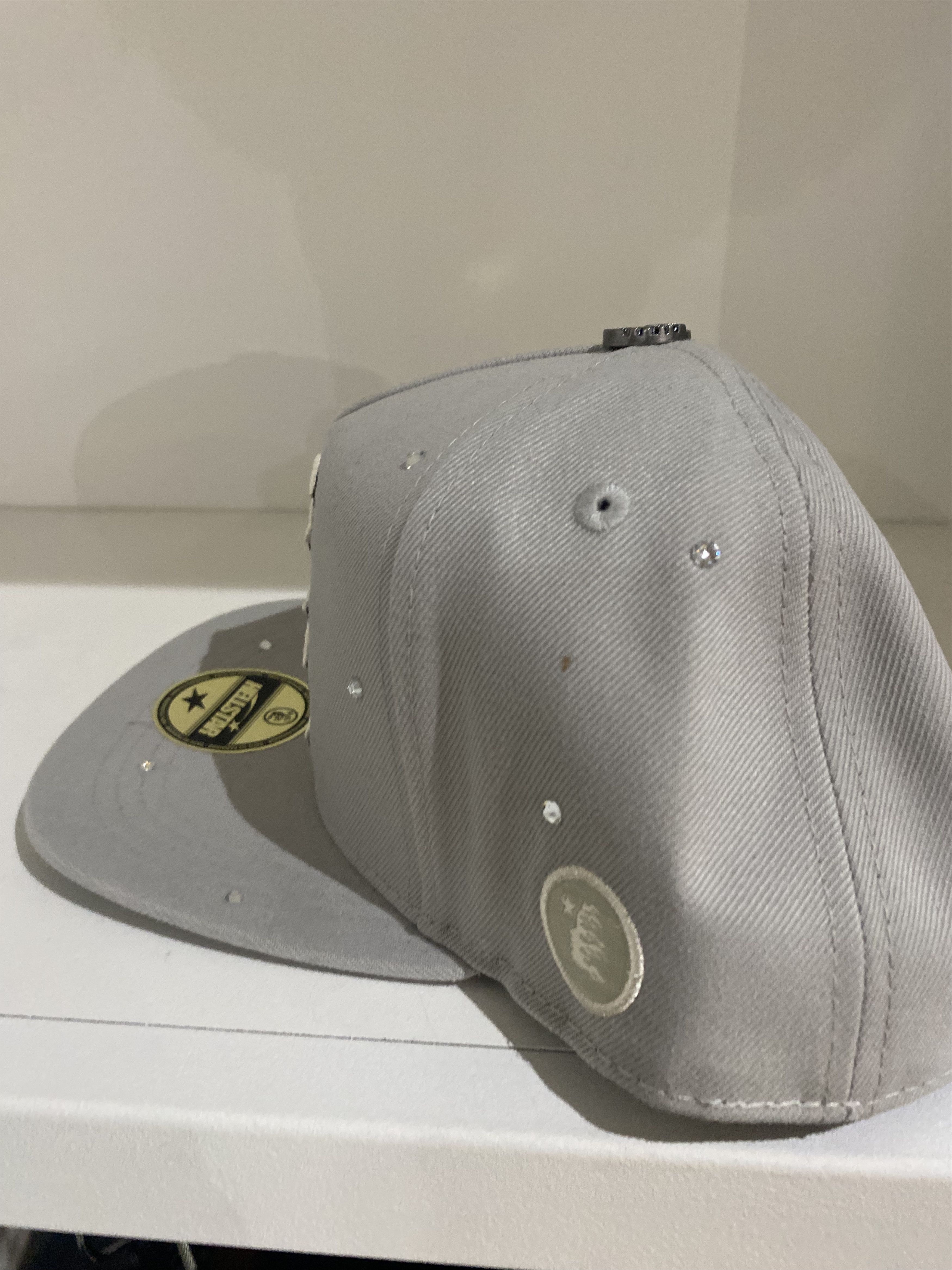 HELLSTAR HELLSTAR FITTED OG LOGO HAT RHINESTONE GREY Size ONE SIZE - 2 Thumbnail