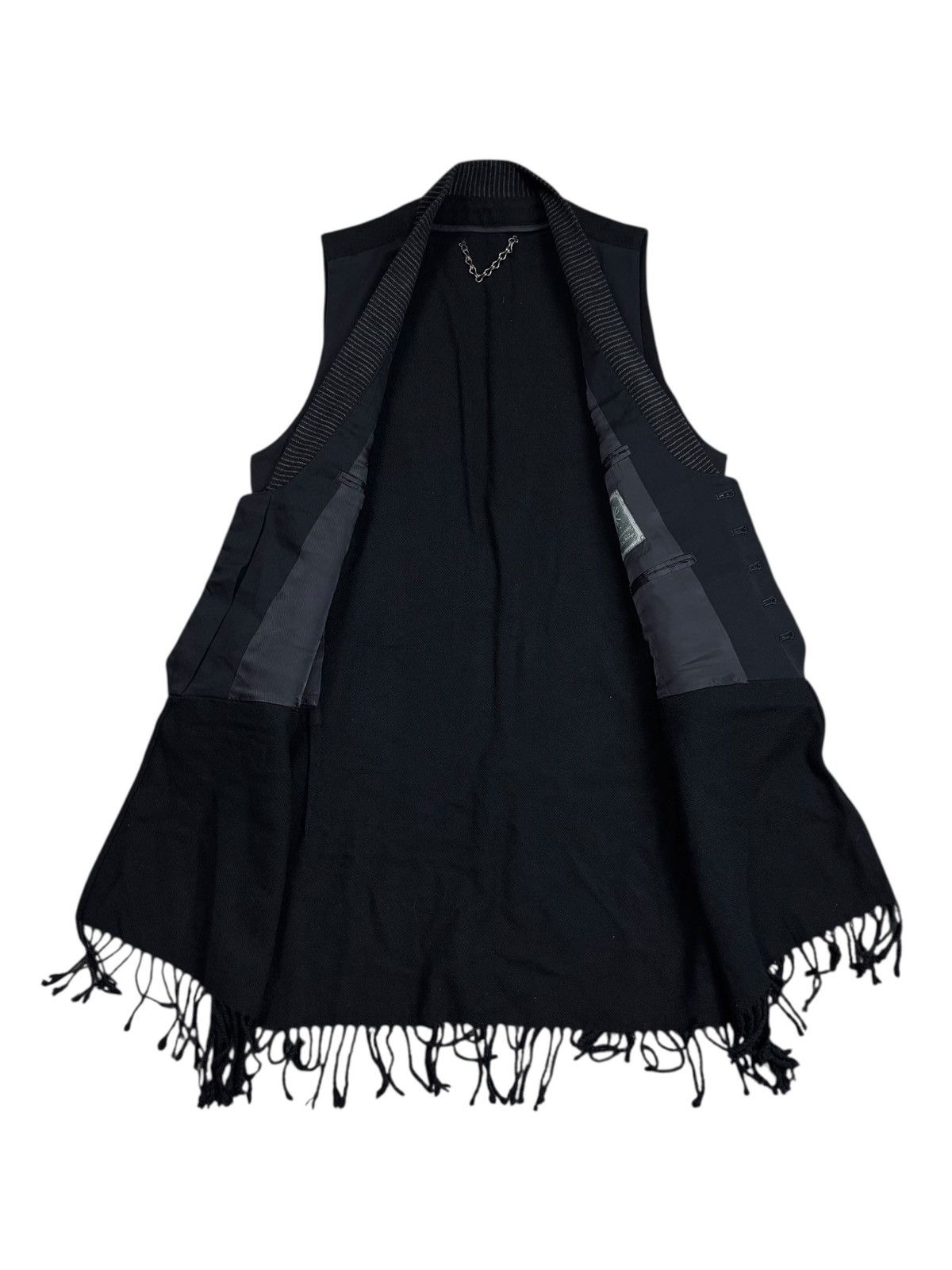 Maison MIHARA YASUHIRO Archive Mihara Yasuhiro Fringe Wool Hybrid Extra Button Vest Size US M / EU 48-50 / 2 - 2 Thumbnail