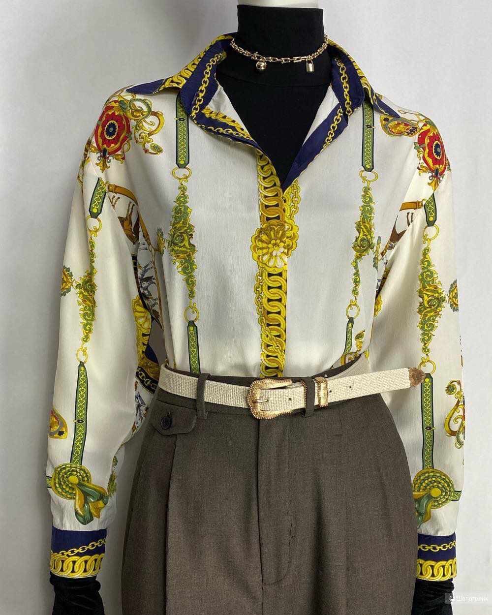 Other MADELEINE Silk Designer Hermes Print Blouse EU40 IT44 Size M / US 6-8 / IT 42-44 - 11 Thumbnail