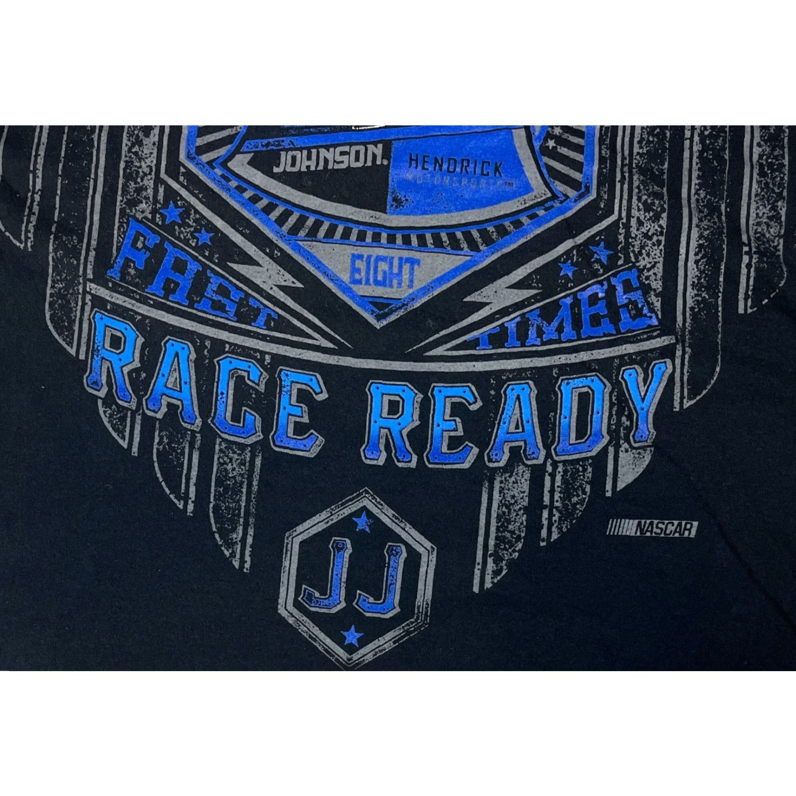 Chase Authentics NASCAR Jimmie Johnson Race Ready T-Shirt Chase Authentics Sz L Black Cotton Crew Neck Short Sleeve Men 2014 Race Ready twosided Size US L / EU 52-54 / 3 - 4 Thumbnail