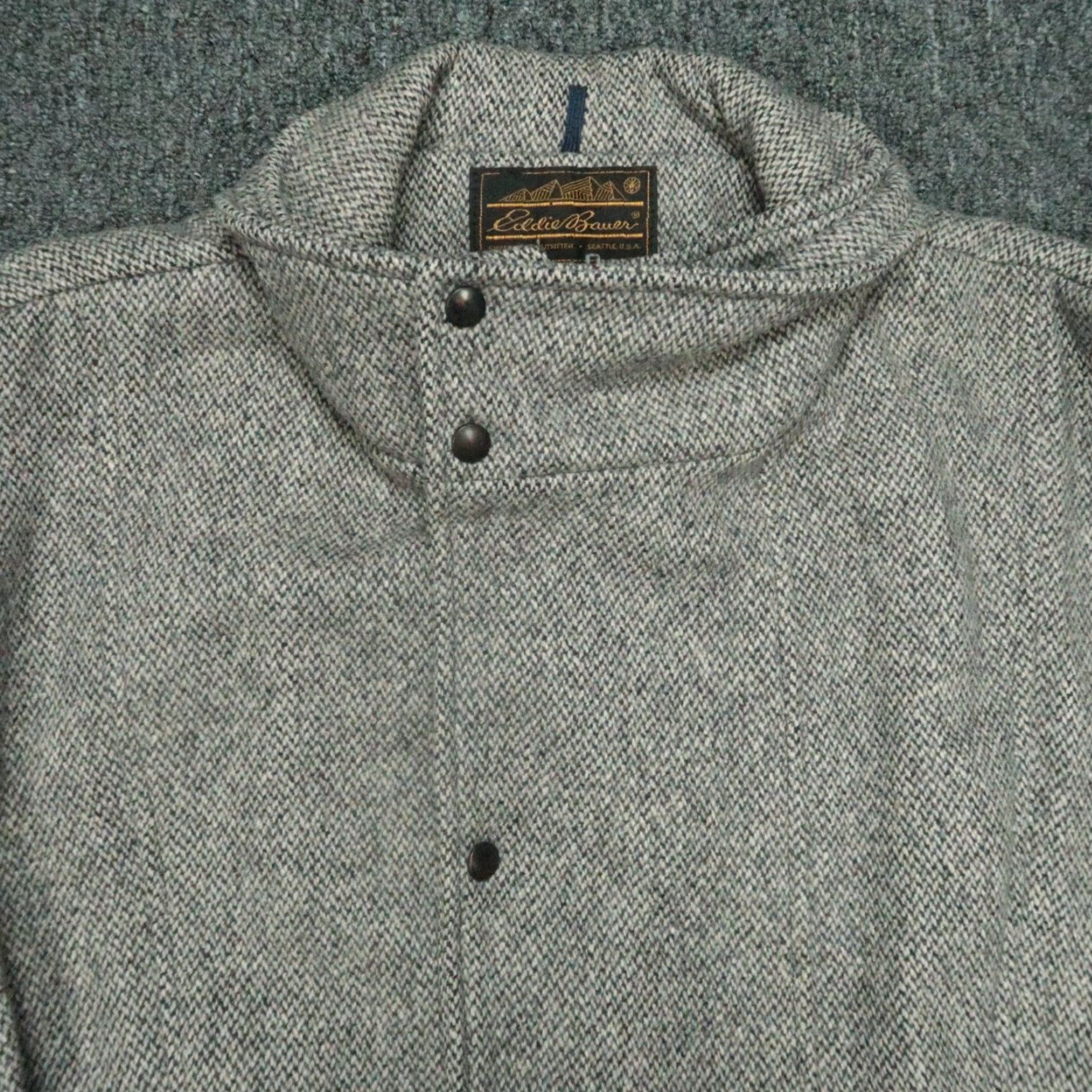 Eddie Bauer VINTAGE Eddie Bauer Jacket Mens Medium Gray Wool Full Zip Snap Thinsulate Size US M / EU 48-50 / 2 - 2 Thumbnail