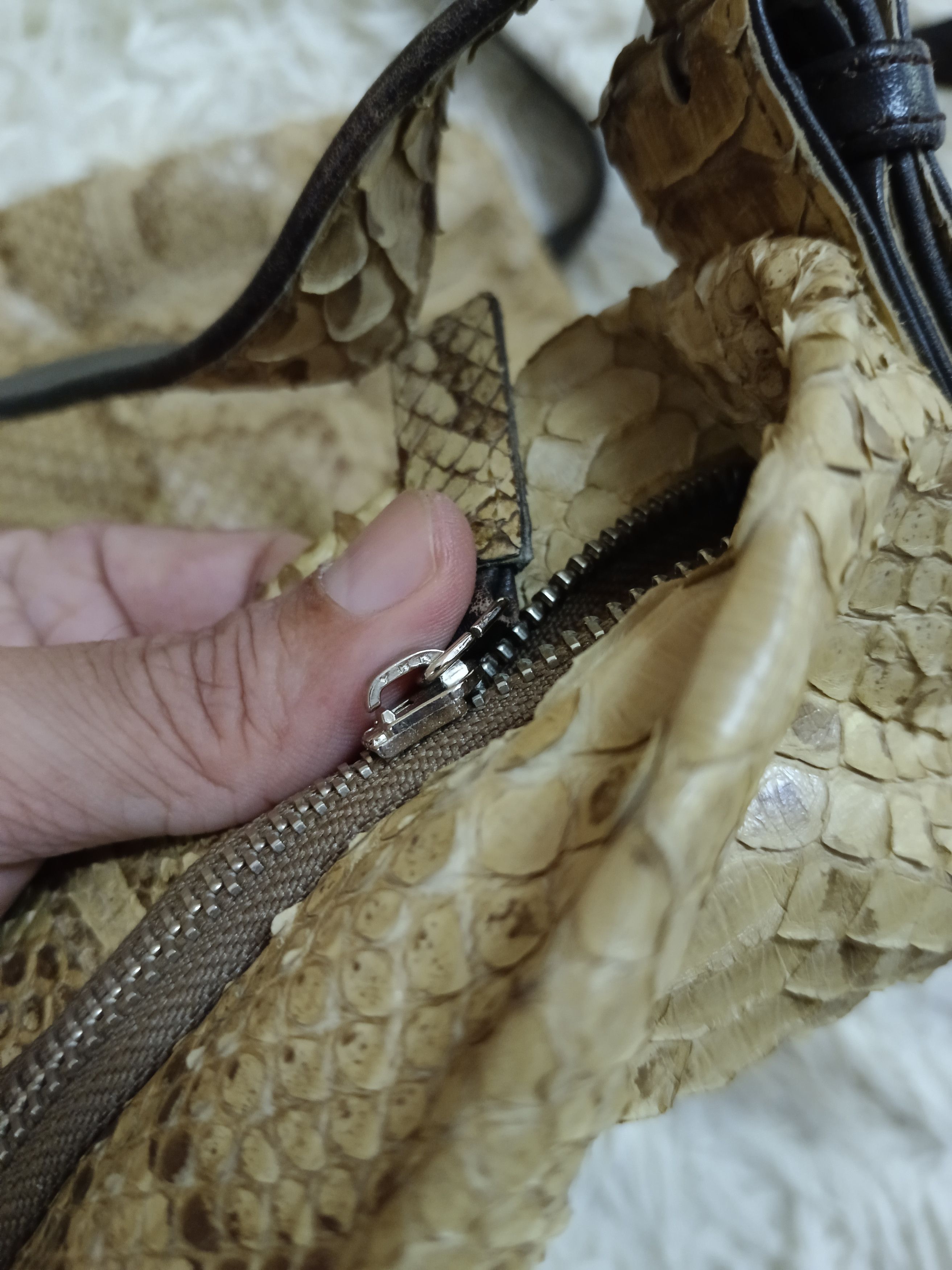 Leather LEATHER PYTHON SKIN DONN MADE IN JAPAN 2WAYS Size ONE SIZE - 6 Thumbnail