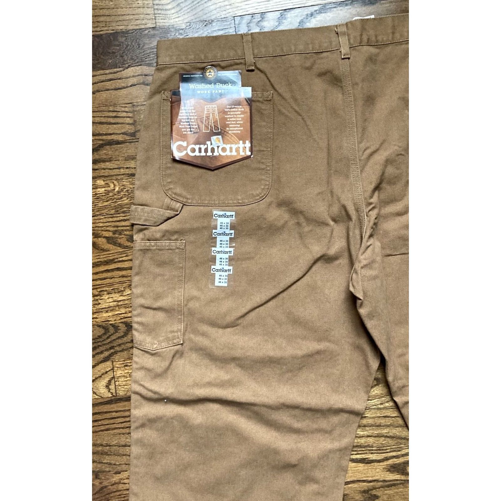 Carhartt VINTAGE Carhartt Pants Mens 46x30 Dungaree Brown Canvas Workwear Carpenter Straight Inseam 30 USA Washed Duck B11 BRN Size US 30 / EU 46 - 3 Thumbnail