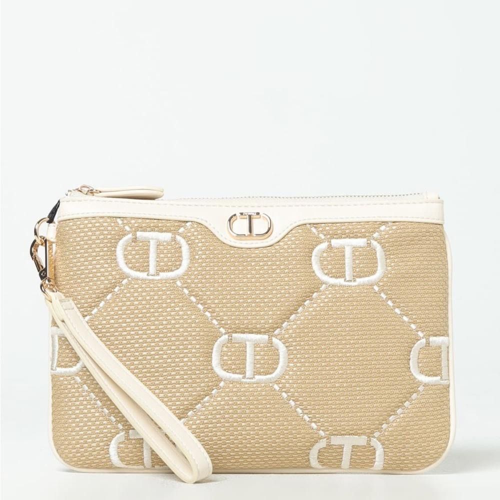 Designer Twinset Milano rafia clutch Size ONE SIZE - 4 Thumbnail