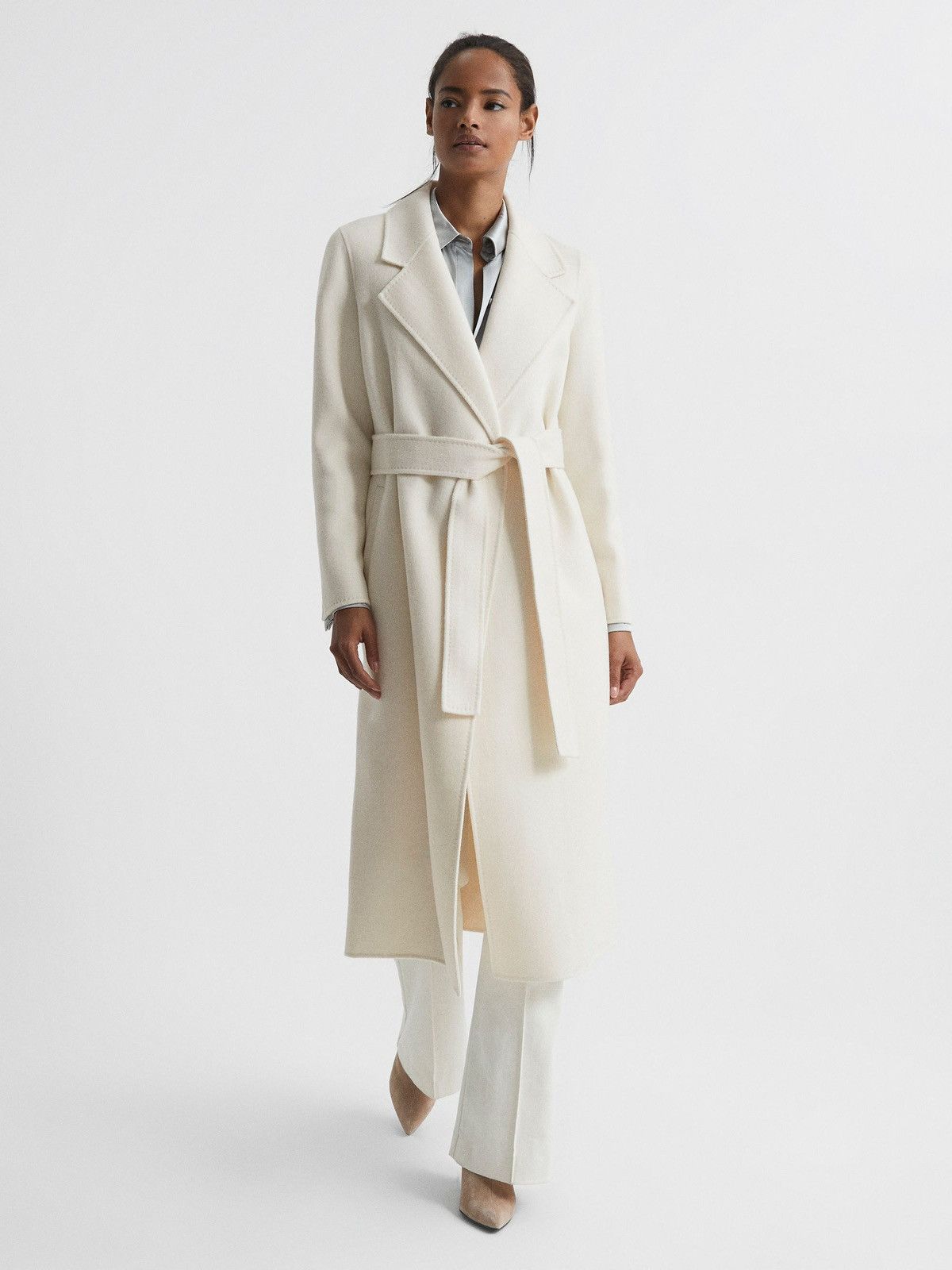 Reiss Reiss Wool blend blindseam belted coat Size M / US 6-8 / IT 42-44 - 1 Thumbnail