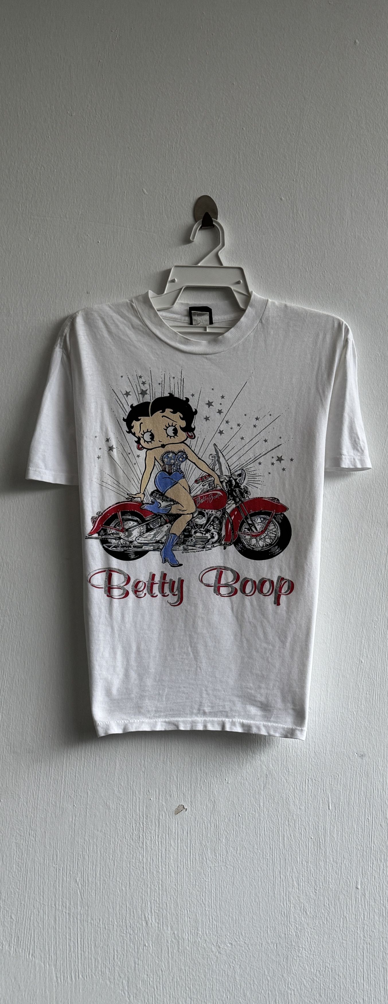 Vintage Vintage Betty Boop Motorcycle Glitter Diamond Dust T-shirt Size US M / EU 48-50 / 2 - 1 Thumbnail
