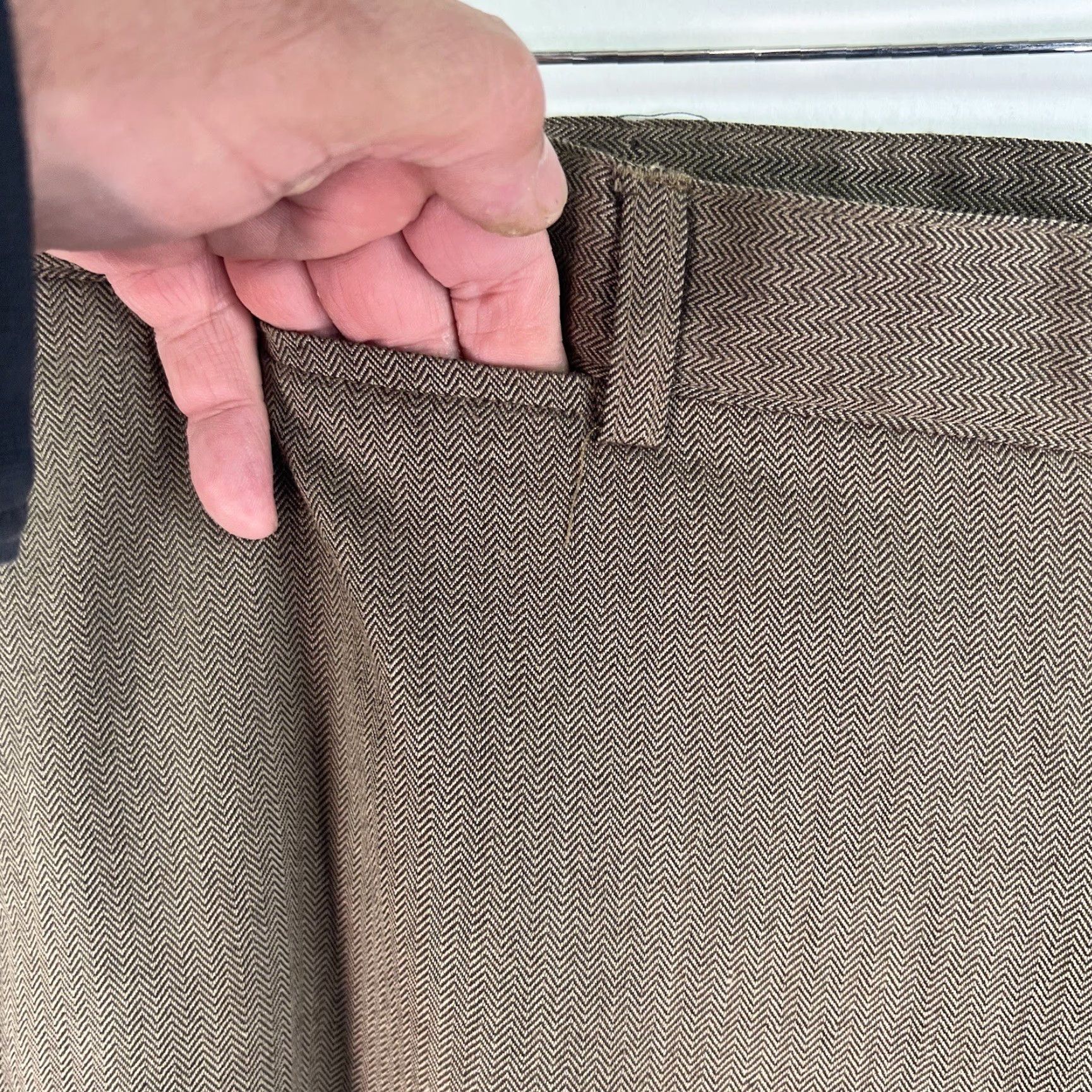 Lyle & Scott Lyle & Scott Scotland Hound's-tooth Flat Front Pants Mens 38 Brown 38X32 Size US 38 / EU 54 - 4 Thumbnail