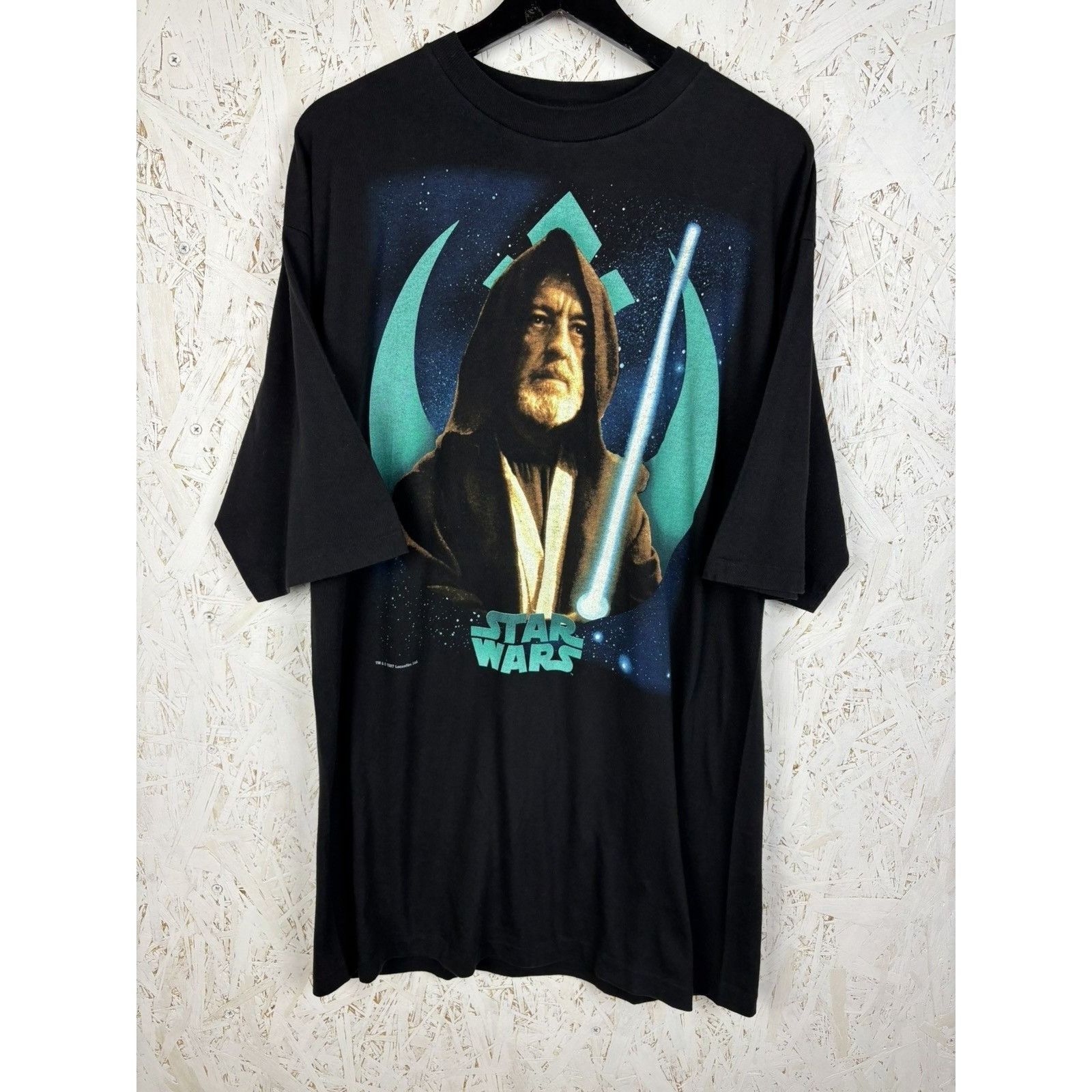 Star Wars 90s Star Wars 1997 Obi Wan Kenobi Lucasfilm Movie T-Shirt Bl Size US XL / EU 56 / 4 - 1 Thumbnail