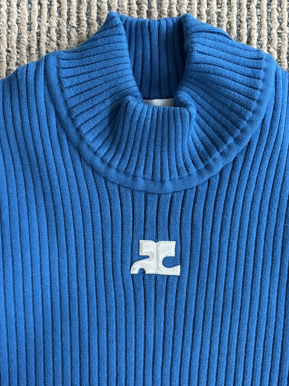 Courreges Reedition Short Sleeve Rib Knit Sweater Size L / US 10 / IT 46 - 2 Thumbnail