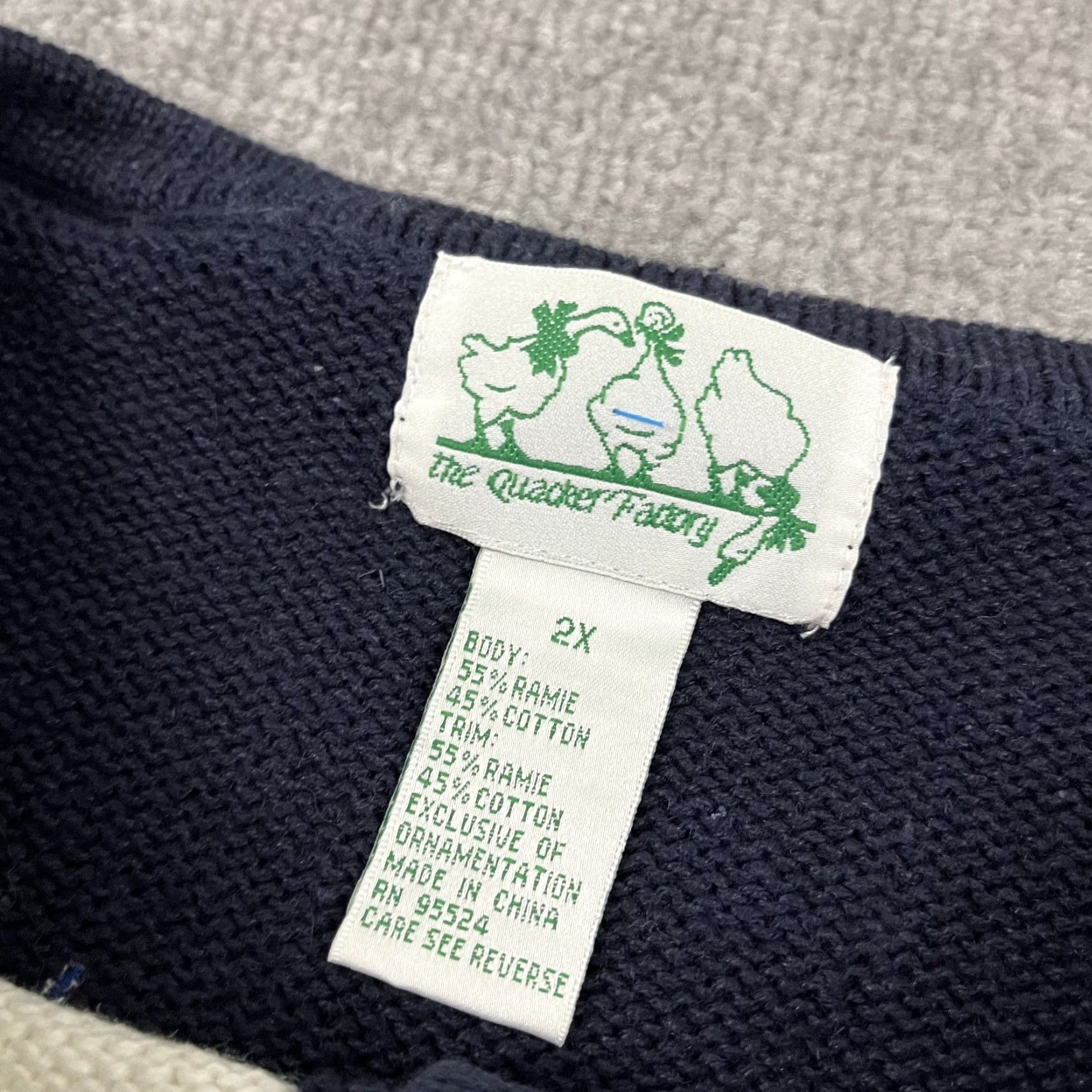Quacker Factory VINTAGE Quacker Factory Sweater Plus Size 2X Blue Geometric Knit Holiday 90s Womens Size XXL / US 16-18 / IT 52-54 - 2 Thumbnail
