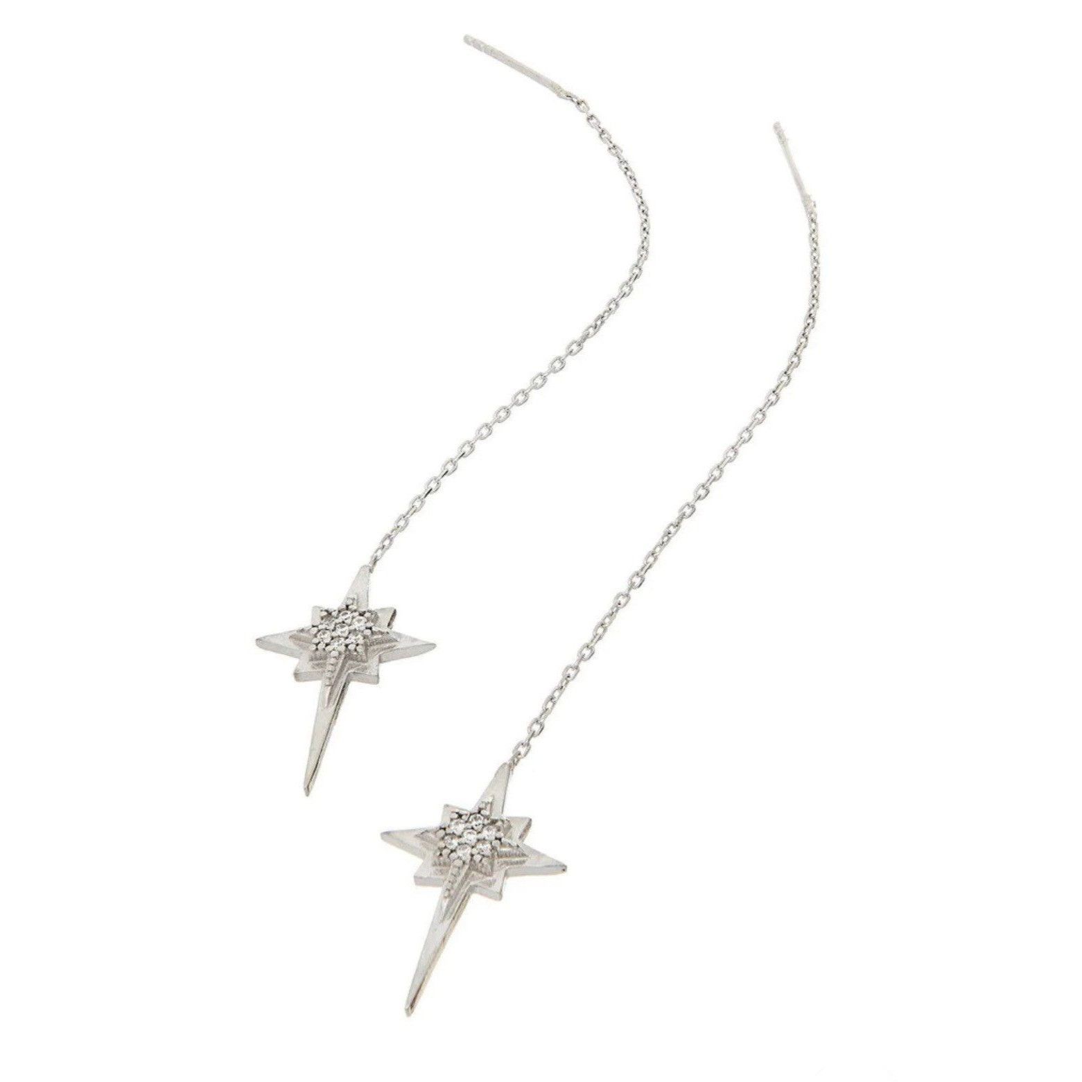 Other New Sterling Starry Night Star Chain Earrings Size ONE SIZE - 1 Thumbnail